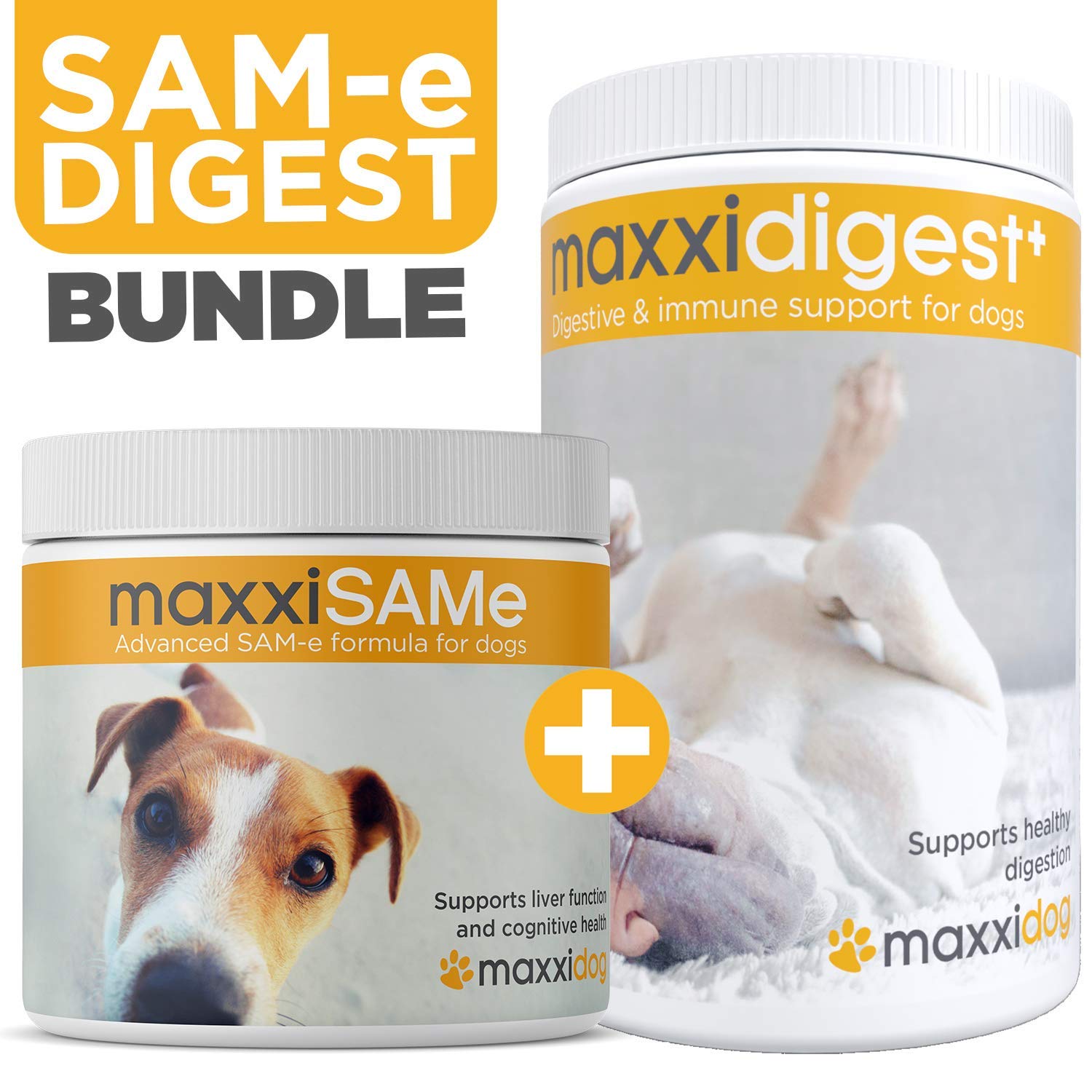 maxxipawsSAM-e Digest Bundle – maxxiSAMe Advanced SAM-e Support for Dogs & maxxidigest+ Canine Digestive and Immune Supplement