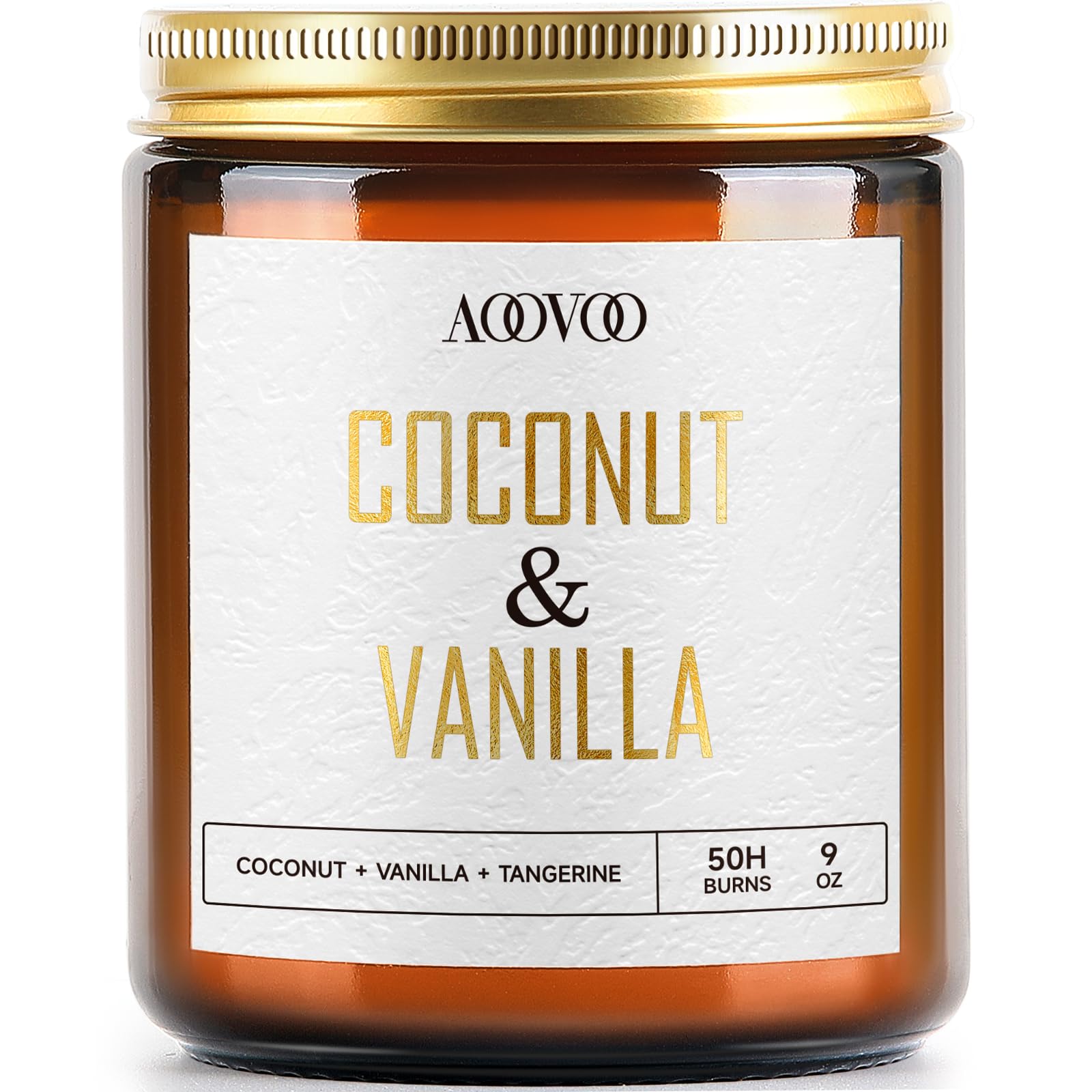 AOOVOO Coconut Vanilla Candles - Vanilla Candle, Scented Candles, Soy Candles, Aromatherapy Candle, Soy Wax Candle, Candle for Home Scented, 9oz