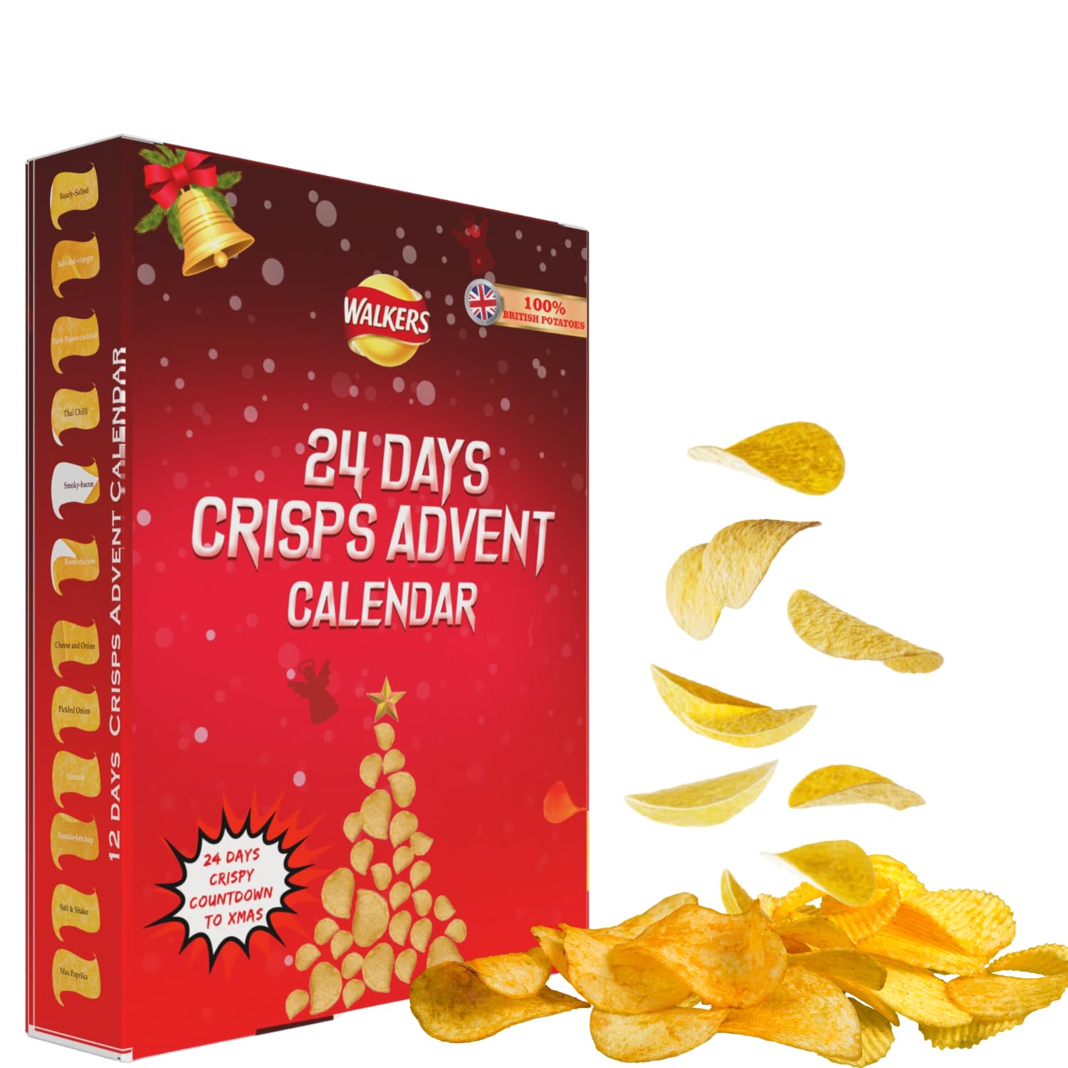 Crisps Advent Calendar 2023 Christmas -24 Days Crisps Multipack Box, Christmas Snacks Advent Calendar 2023 Kids, Savoury Snacks Christmas Gifts, Crisps Gift Set, 12 Flavours Countdown Advent (24 Days)