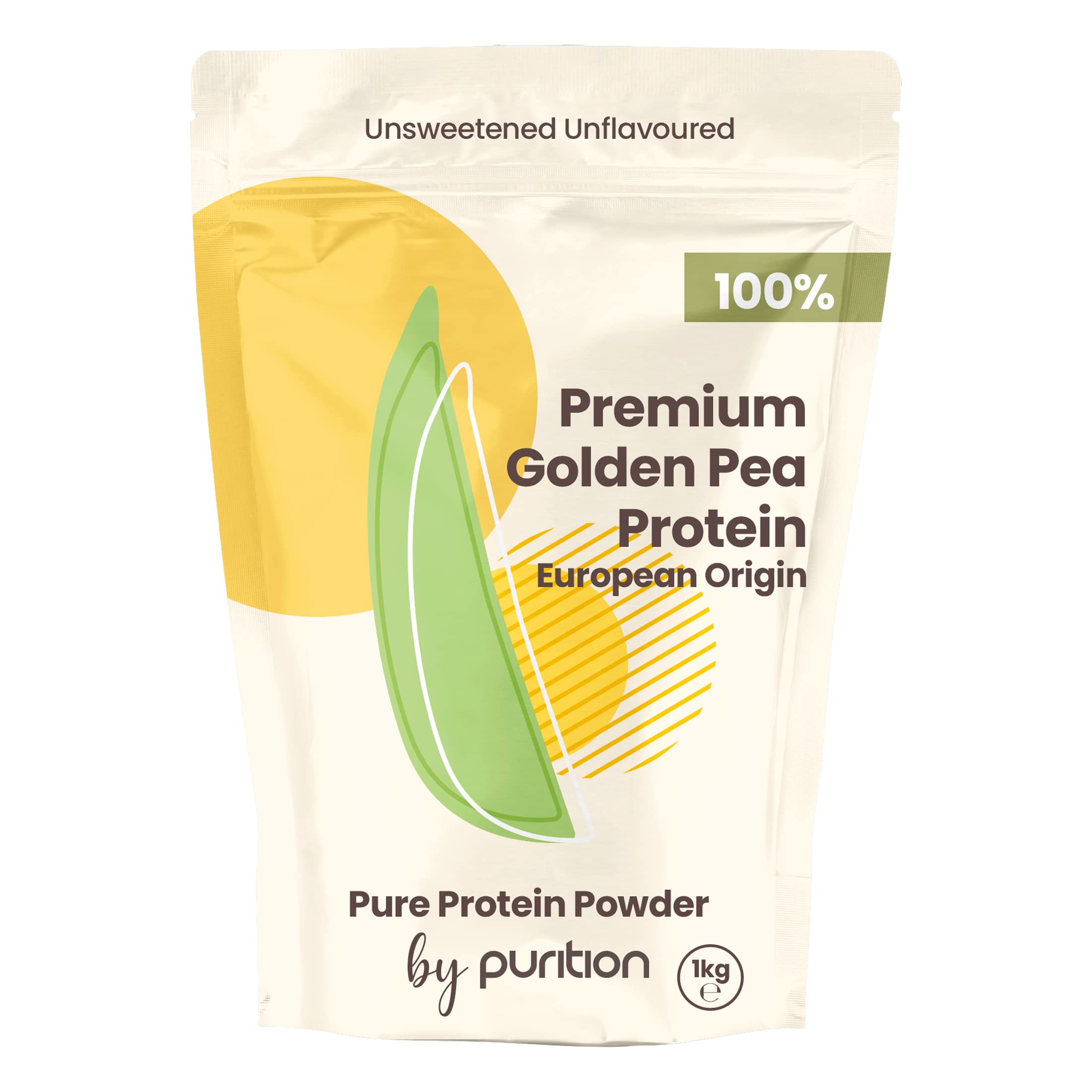 Natural 100% Vegan Pea Protein Powder by Purition - Plant-Based Protein, European Origin, Gluten & Dairy Free, Natural Source of Iron & Vitamin B - 1KG (40 Servings)