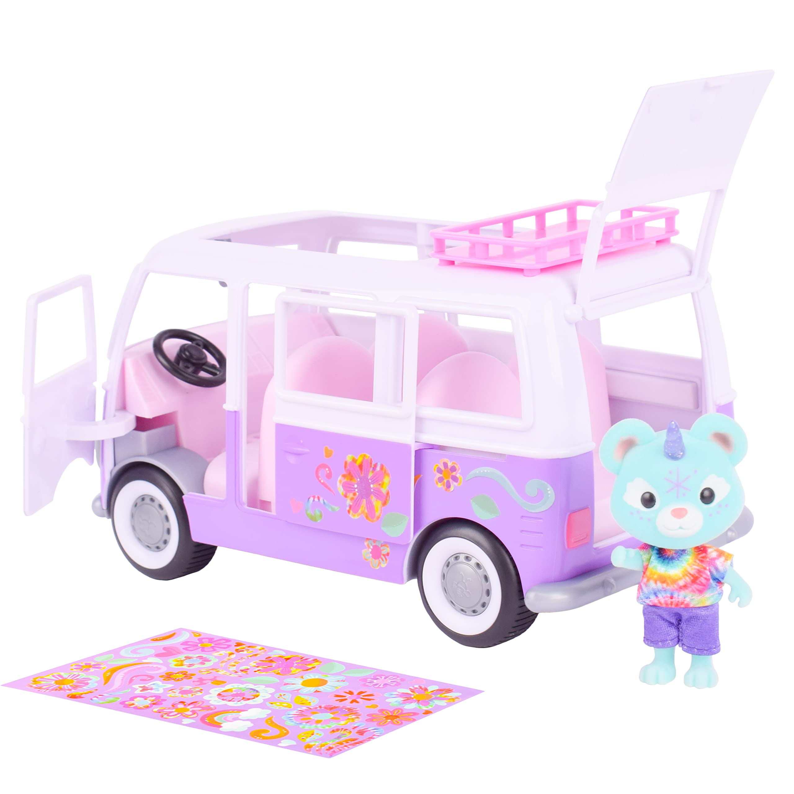 Sunny Days Entertainment Honey Bee Acres/Rainbow Ridge Flower Groove Van Vehicle with Miniature Doll Figure