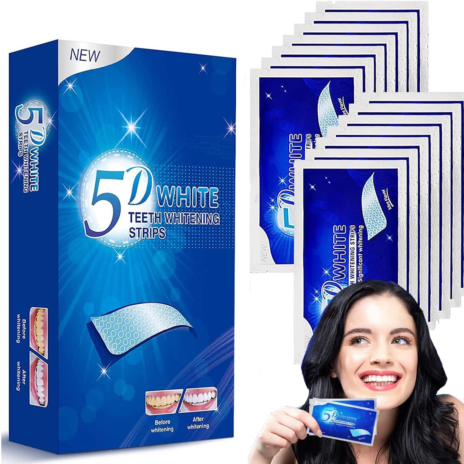 MELARQT White Stripes, Bright White Teeth Whitening Strips, Professional Teeth Stain Removal, Efficiently Removes Tough Stains, Teeth Whitener for Home Use (28 Pcs), 28.0 millilitre