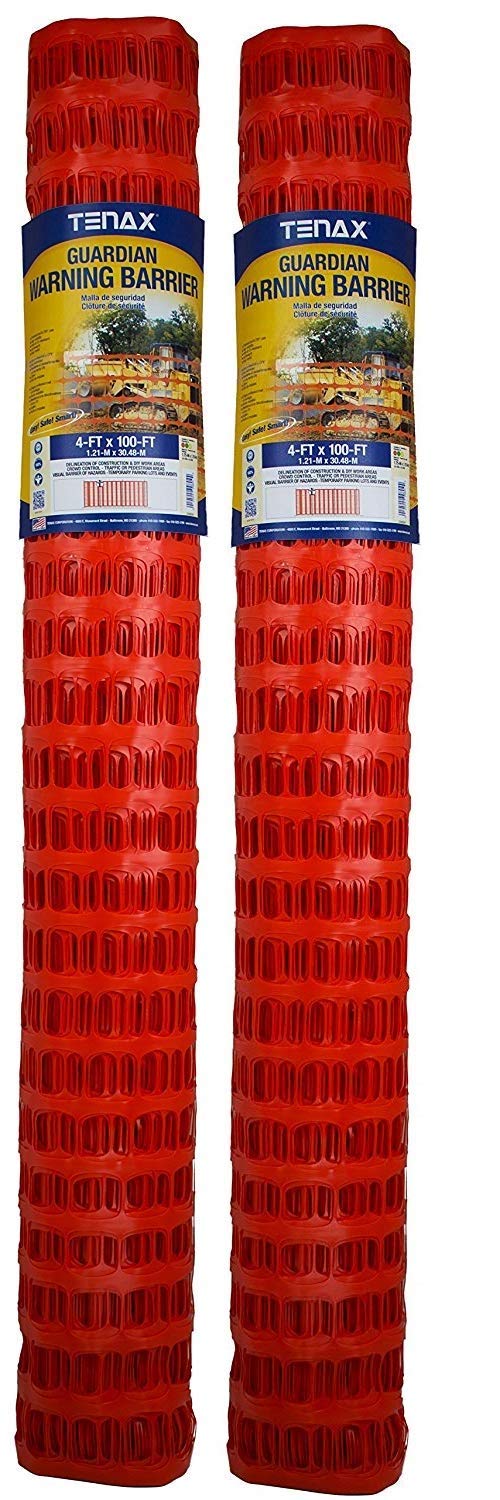 Tenax 2A060006 Guardian Economy Safety Fence, Orange, 4-Feet by 100-Feet (Pack of 2)