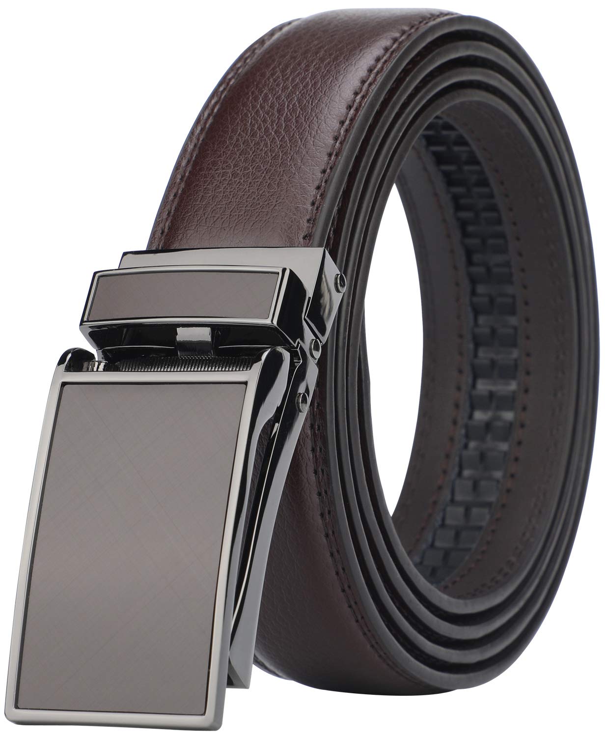 HIMI Men's Comfort Genuine Leather Ratchet Dress Belt with Automatic Click Buckle