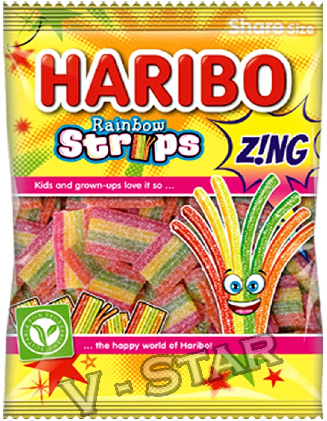 Haribo Rainbow Strips Zing Candy (Pack of 2)