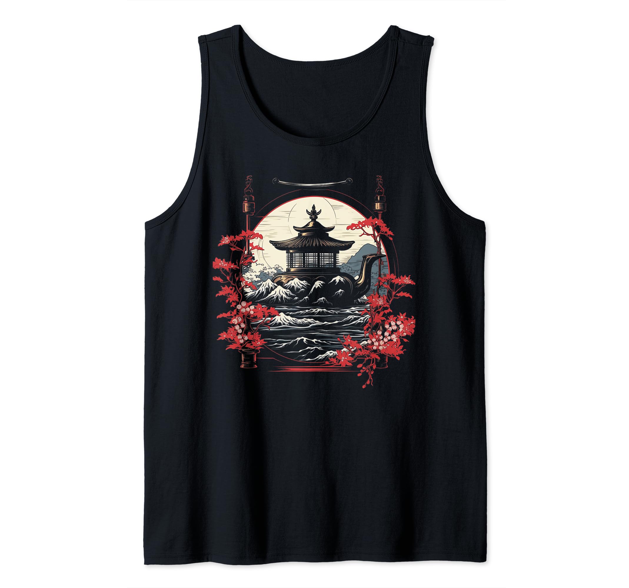 Nambu Tekki Iron Kettles Japanese Art Gifts Funny Graphic Tank Top