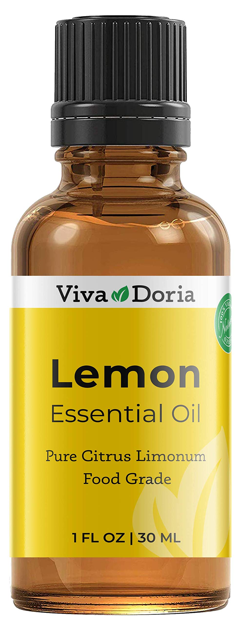 Viva Doria100% Pure Lemon Essential Oil, Undiluted, Food Grade, Southwest - Usa Lemon Oil, 30 Ml (1 Fl Oz)