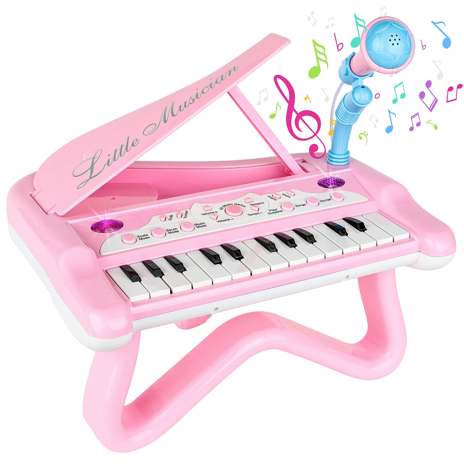 ToyVelt Toy Piano for Toddler Girls – Cute Piano for Kids with Built-in Microphone & Music Modes - Best Birthday Gifts for 3 4 5 Year Old Girls – Educational Keyboard Musical Instrument Toys