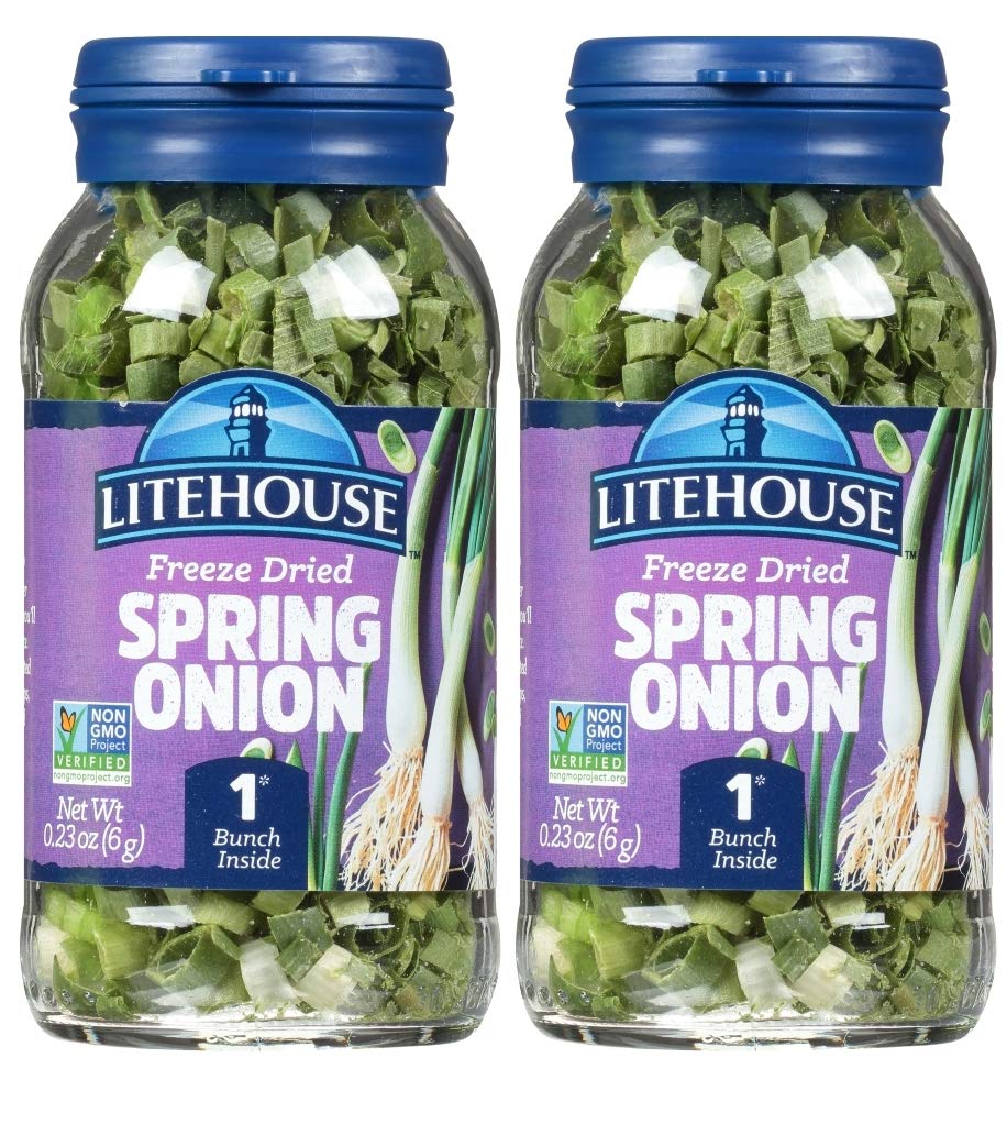 Litehouse Freeze Dried Spring Onion - Fresh Spring Onion, 1 Bunch Inside, Fresh Taste, Gluten Free, Keto Friendly, No Refrigeration - 0.23 Ounce, 2-Pack