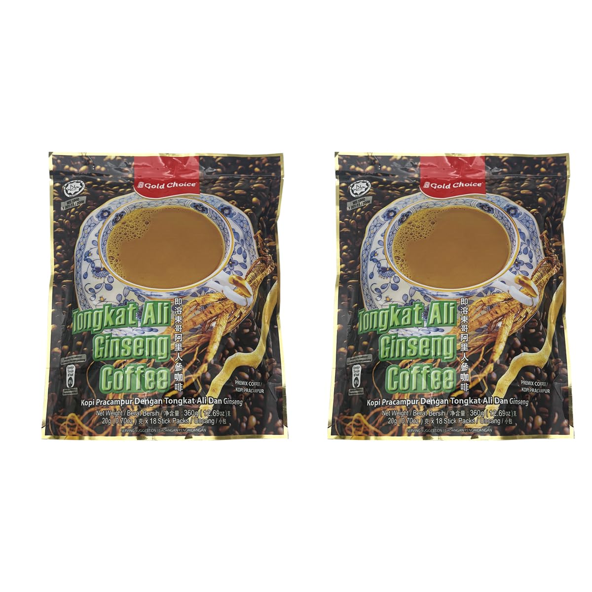 Pack of 2 Gold Choice Instant Coffee (18 sachets x 20g)