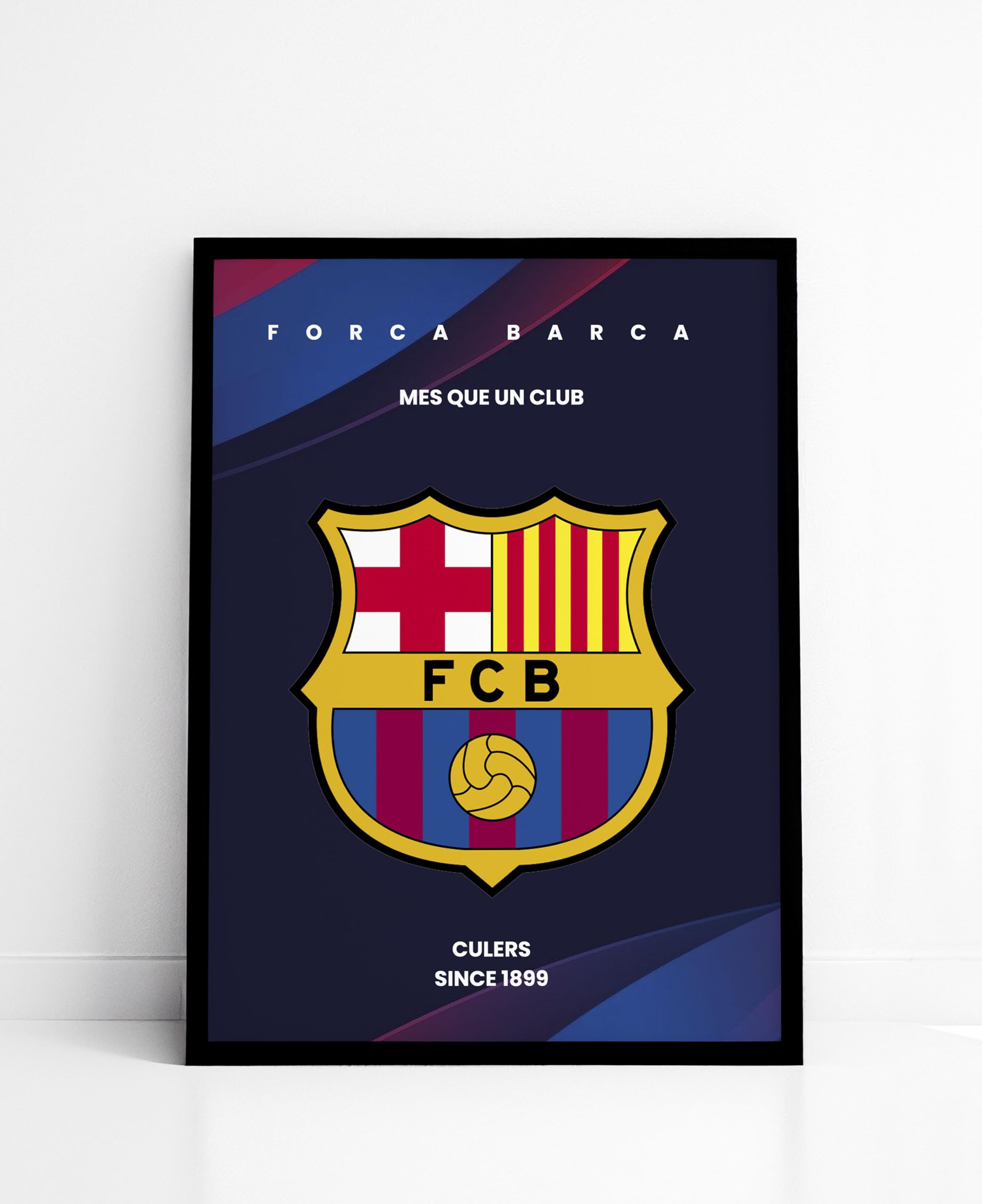 SINCE 7 STORE Barcelona Football Club Framed Poster (8 x 12 Inches) For Room Decor/Gifting/For Football Fans/For Barca Fans