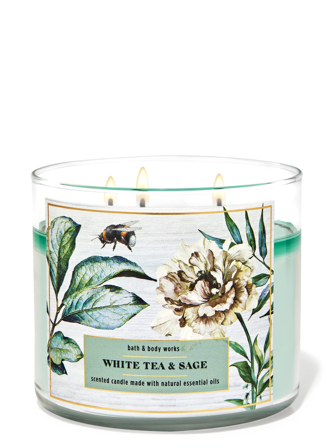 Bath & Body Works White Tea & Sage 3-Wick Candle 411 g