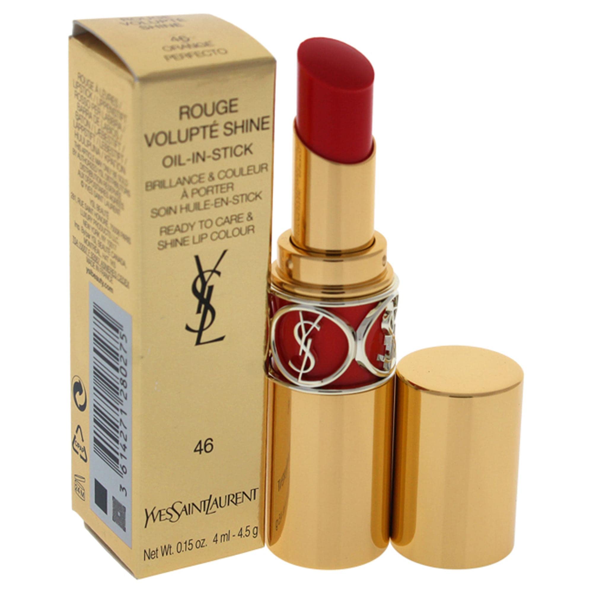 Yves Saint Laurent Rouge Volupte Shine Oil-in-Stick Lip Stick, 46 Orange Perfecto, L934420