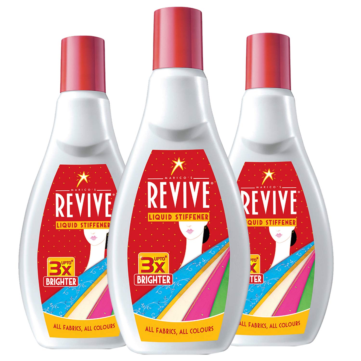 Revive Liquid, Instant Starch for All Colours & Fabrics - 400 g (Pack of 3)