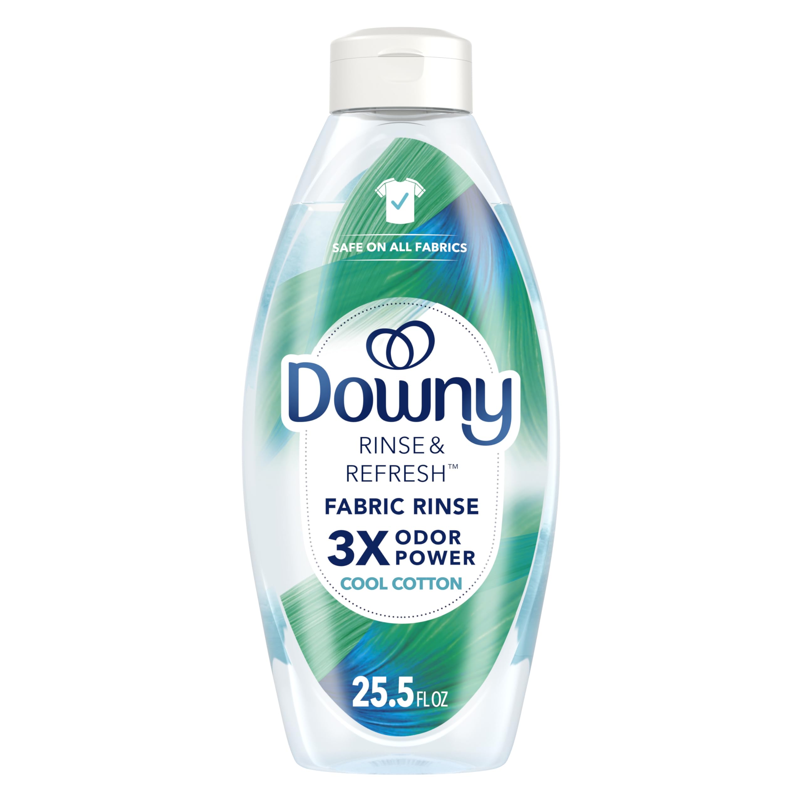 Downy Liquid Rinse & Refresh Fabric Rinse, Cool Cotton Scent, 25.5 Ounce, Clear