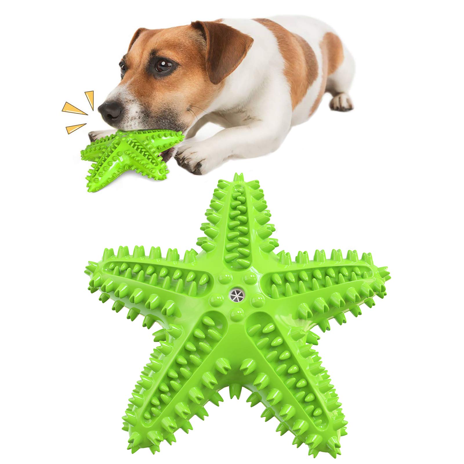 Carllg Dog Toys for Aggressive Chewers, Puppy Teething Chew Toys, Durable Indestructible Squeaky Interactive Puzzle Starfish Toys for Small Medium Large Breed