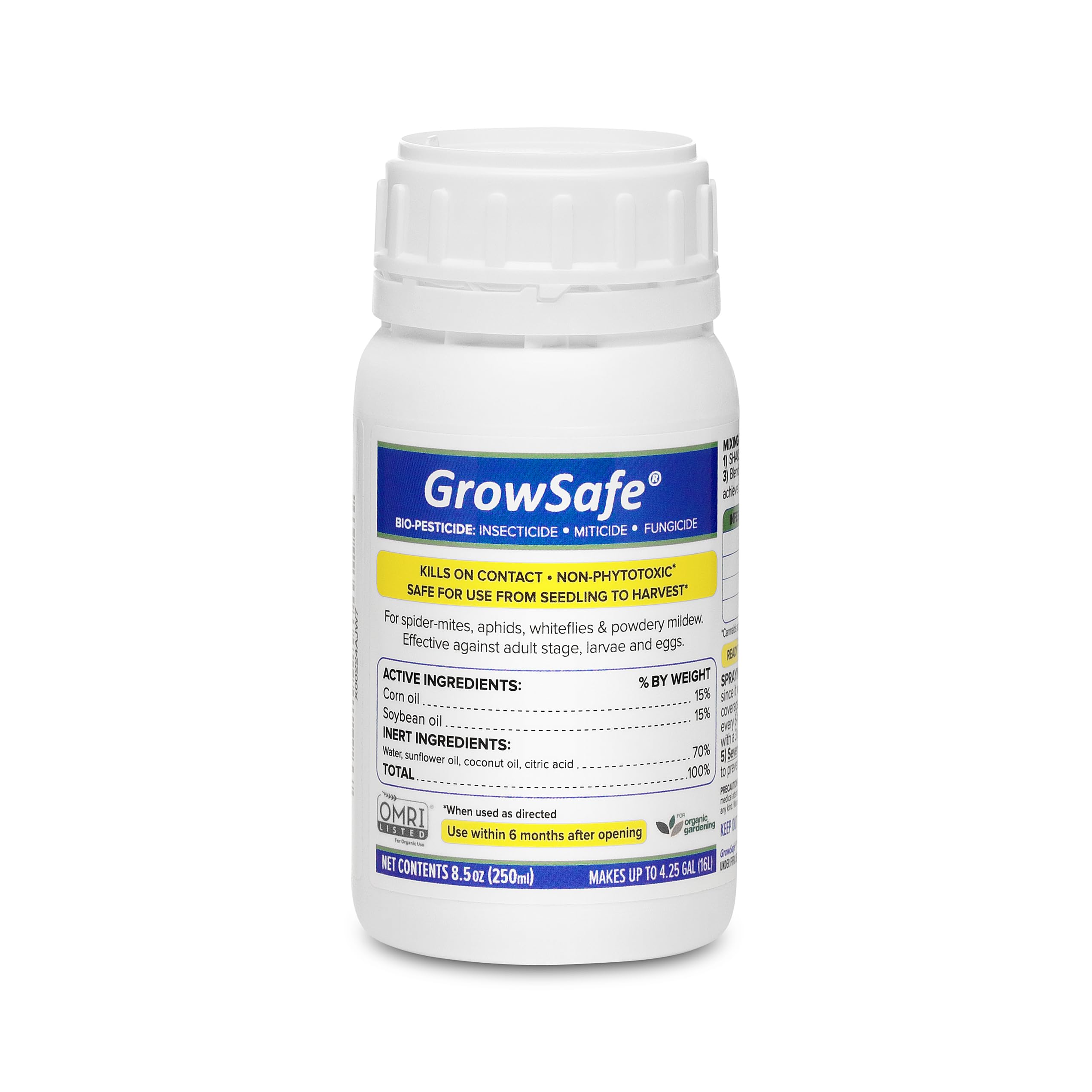 GrowSafe Bio-Pesticide, Organic and Natural Miticide, Fungicide and Insecticide (8.5 fl.oz)