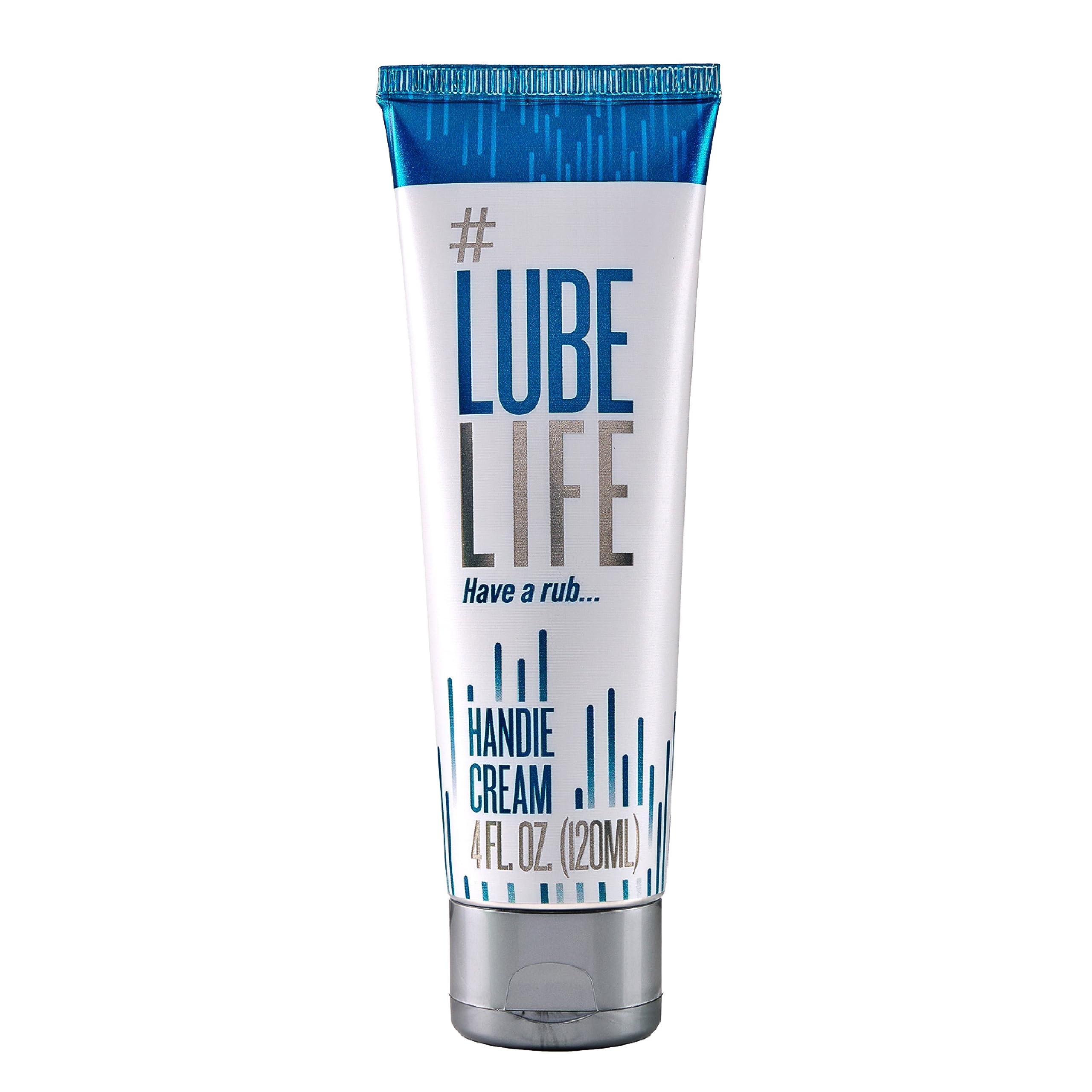 Lube Life Handie Cream, Water Based Lube for Men and Couples, Made with Natural Ingredients, Creamy Texture, 4 Fl Oz