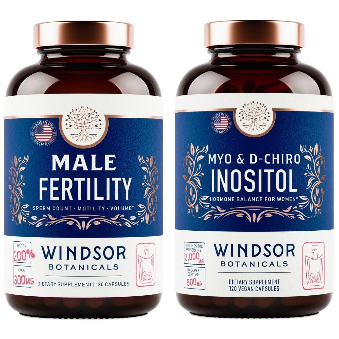 WINDSOR BOTANICALSMale Fertility and Inositol Supplement Fertility and Pregnancy Support Bundle