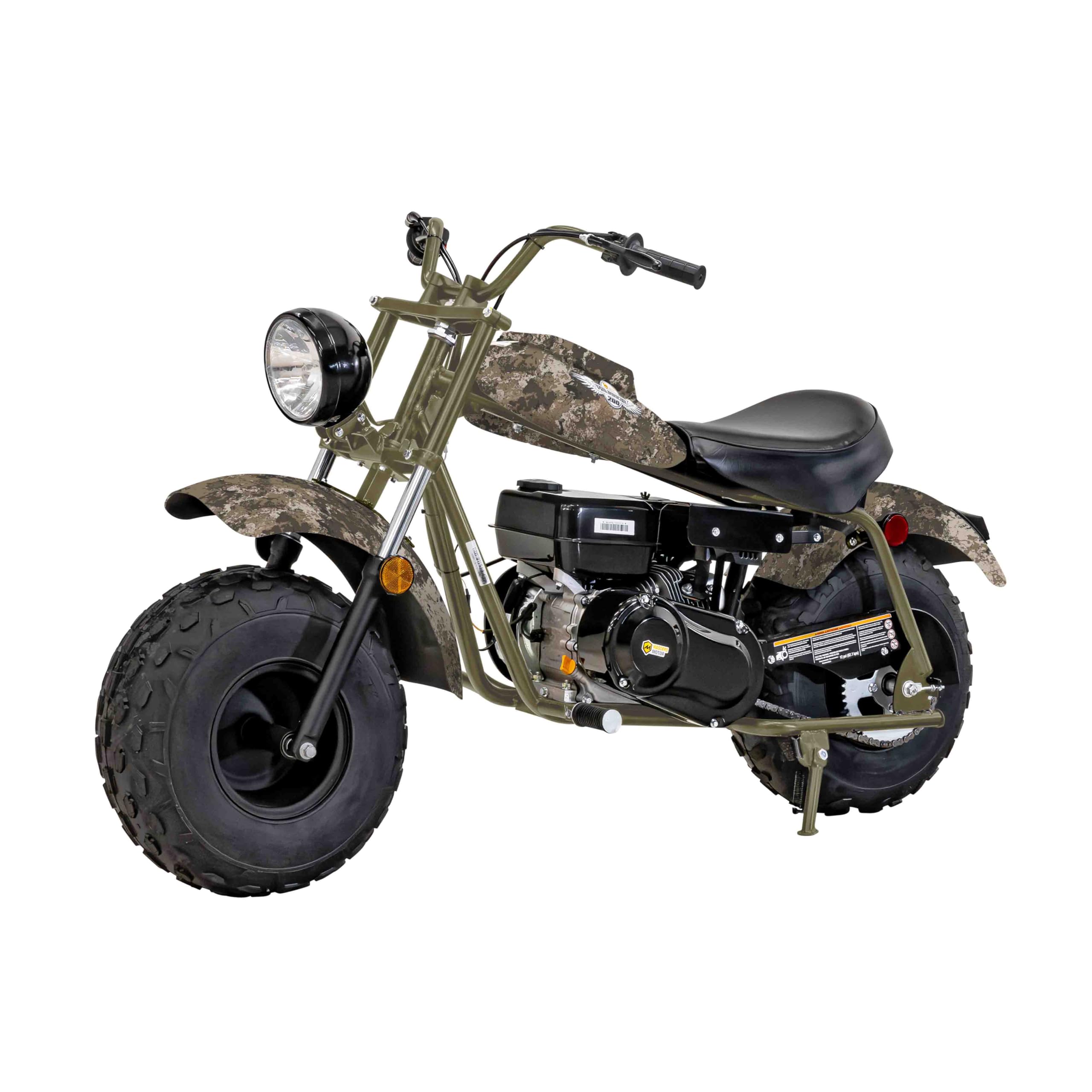 Massimo Motor Warrior200 196CC Engine, 6.5 HP Super Size Mini Motor. Wide Tires Motorcycle Powersport (Camouflage)