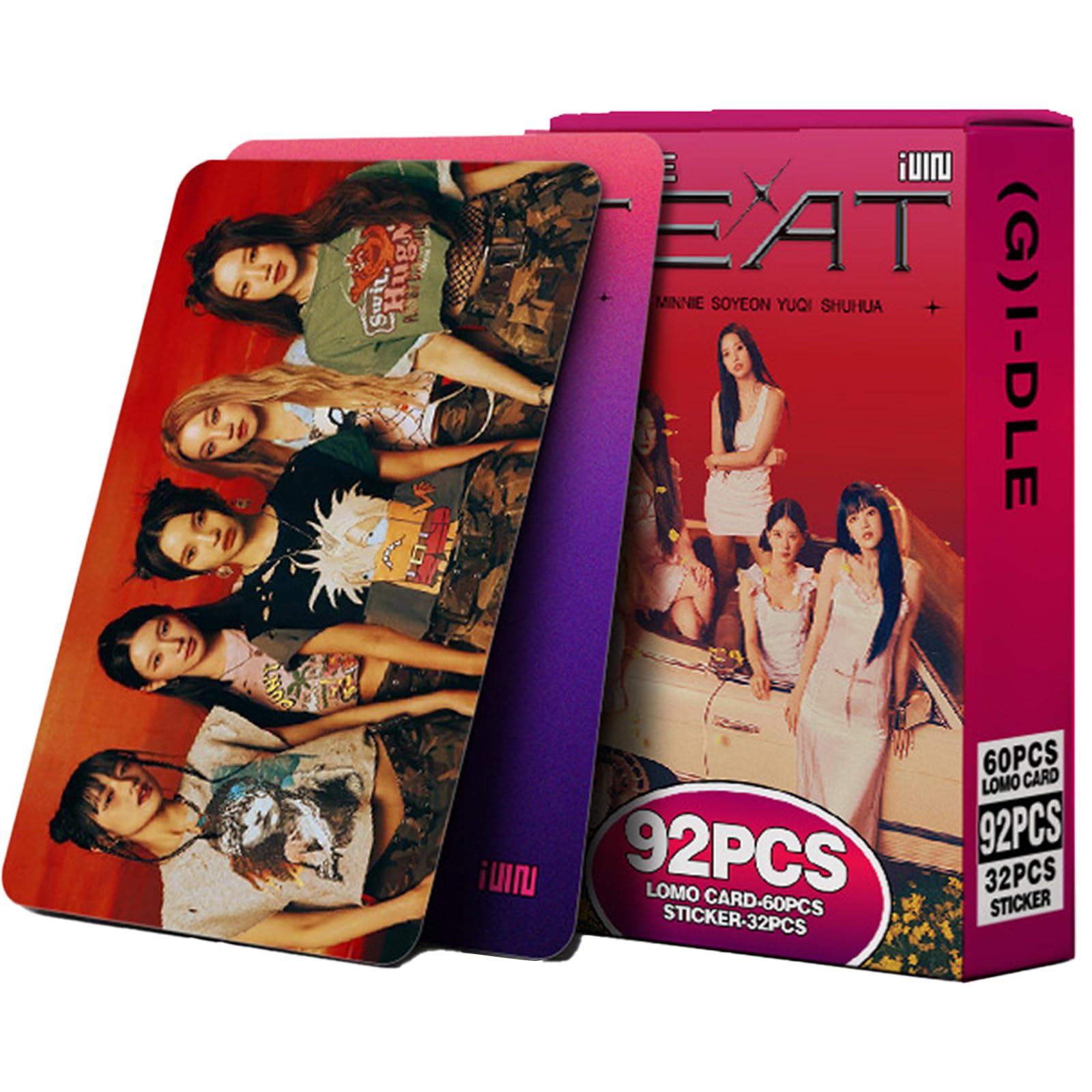 KPOPBP (G) I-DLE 92pcs Heat Album Photocards KPOP Album Lomo Cards Set for NEVERLAND Fans Boys and Girls(Heat)