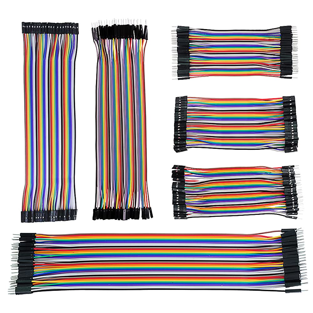 240pcs Multicolored Dupont Cable 20cm 10cm Breadboard Prototyping Wires 40pin M-M, 40pin M-F, 40pin F-F Jumper Wire Kit for Arduino DIY Project (8" and 4")