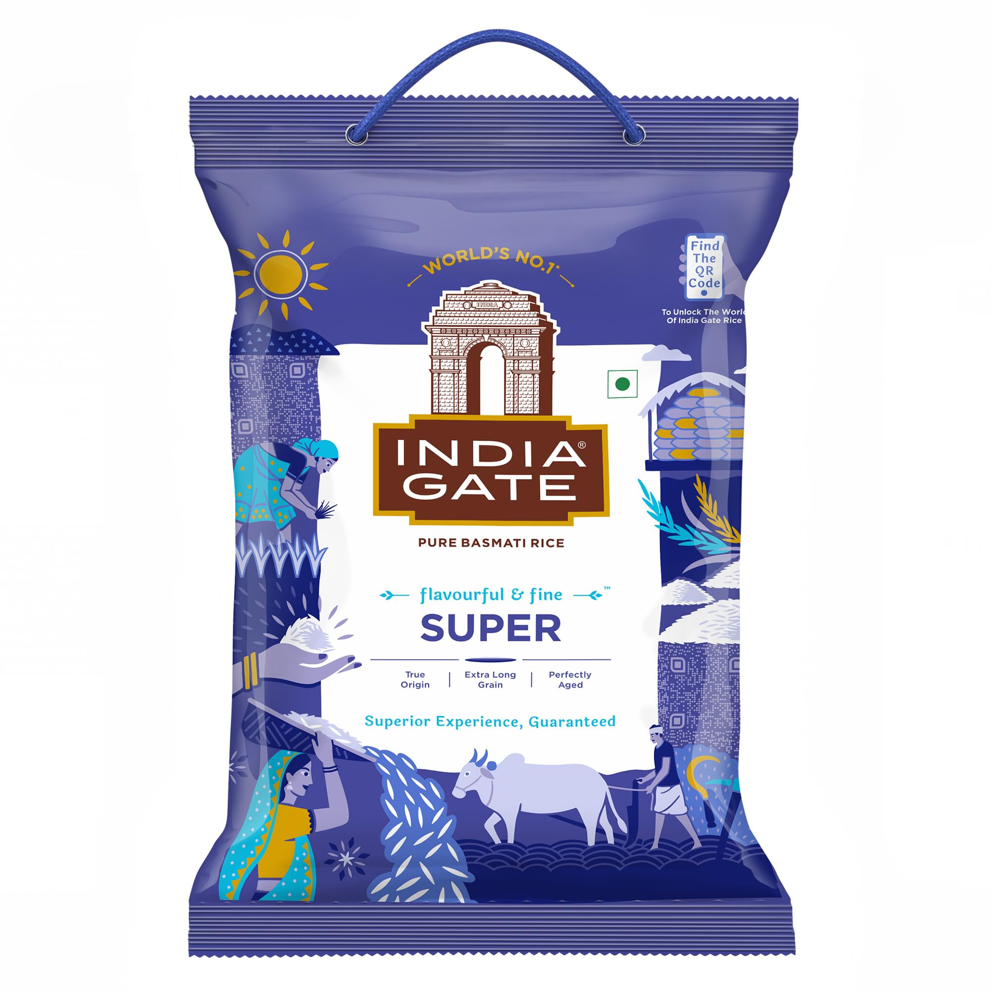 India Gate Basmati Rice Bag, Super, 5kg