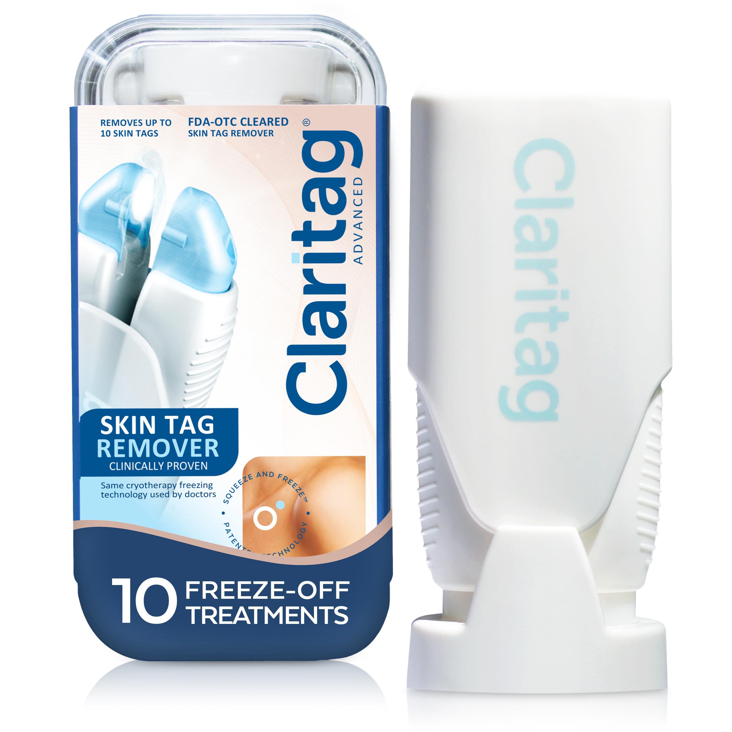 Claritag Advanced Skin Tag Remover - FDA-Cleared Device - Only for Skin Tag Removal - Works in 7-14 Days - Up to 10 Treatment Cycles - Cryogenic Freeze-Off Kit