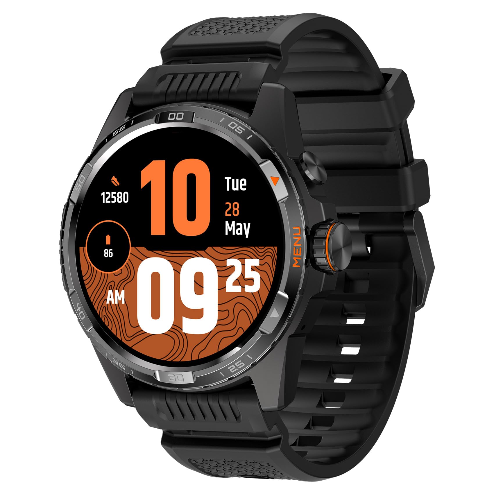 Ticwatch Atlas Smartwatch for Men Android Wear OS Smart Watch Outdoor 90 Hrs Battery 110+ Workout Modes Heat Map Fall Detection Health Fitness Tracker 5ATM GPS Compass Android Compatible Only (Black)