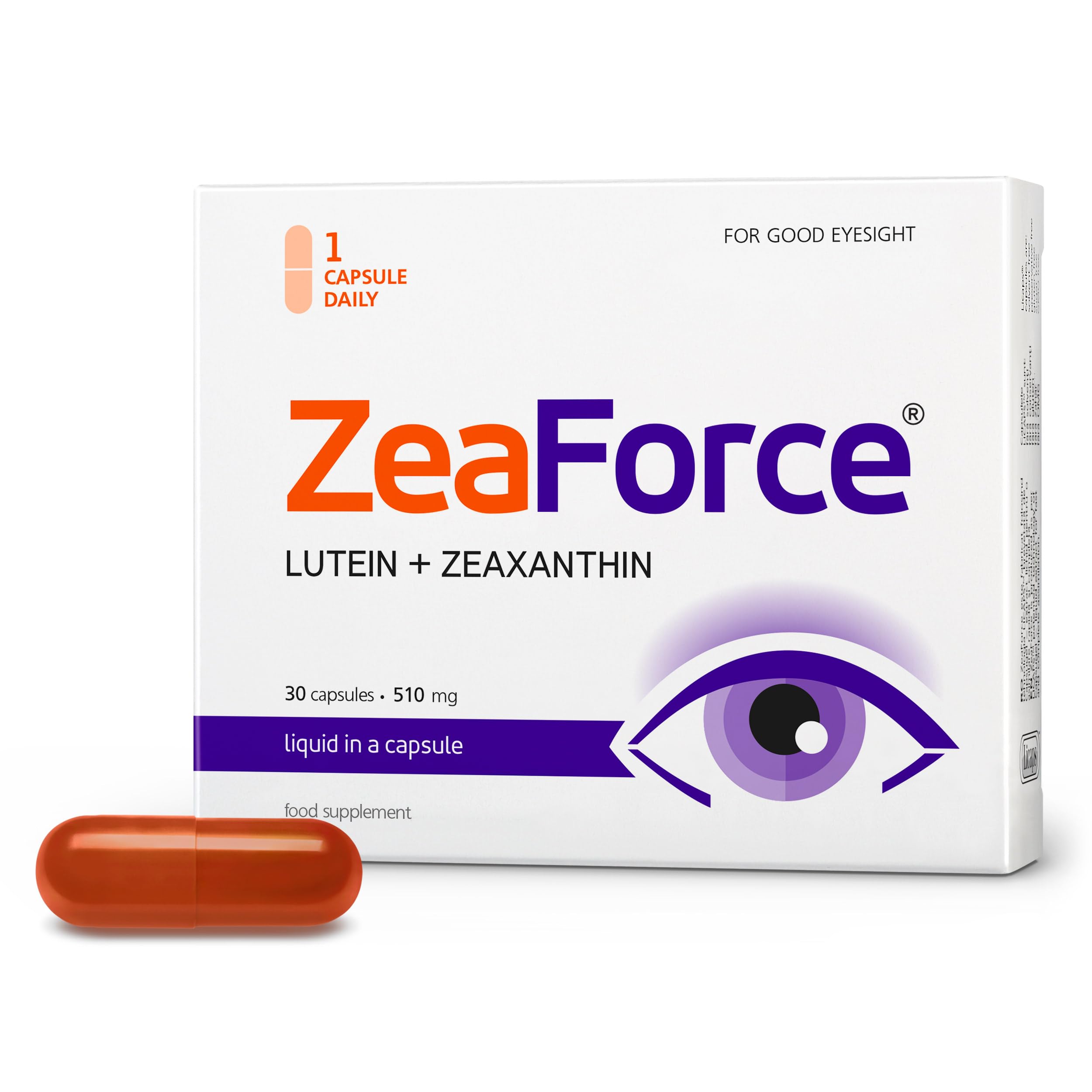 ZeaForce - Excellent Vision with 1 Capsule/Day. Concentrated Composition. Multidirectional Action. Liquid Formula for Complete Absorption and Faster Effect. Laboratory Tested. (Pack of 1)