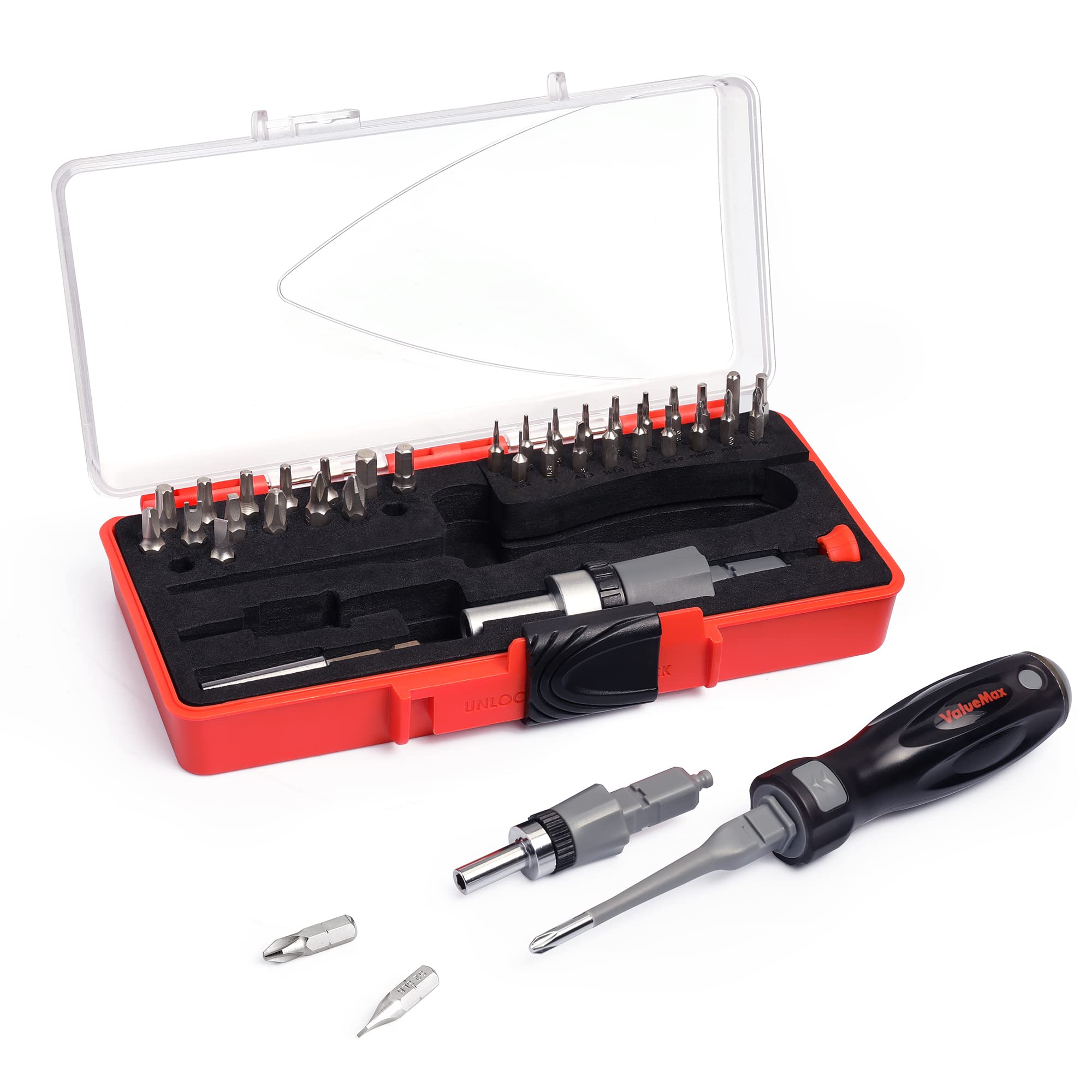 ValueMax40-in-1 Multibit Screwdriver Set, Screwdriver with 35 Bits, Phillip Hex Bits with Case, Ideal for Smartphone, Tablet, Console, Laptop, Watches Repairing