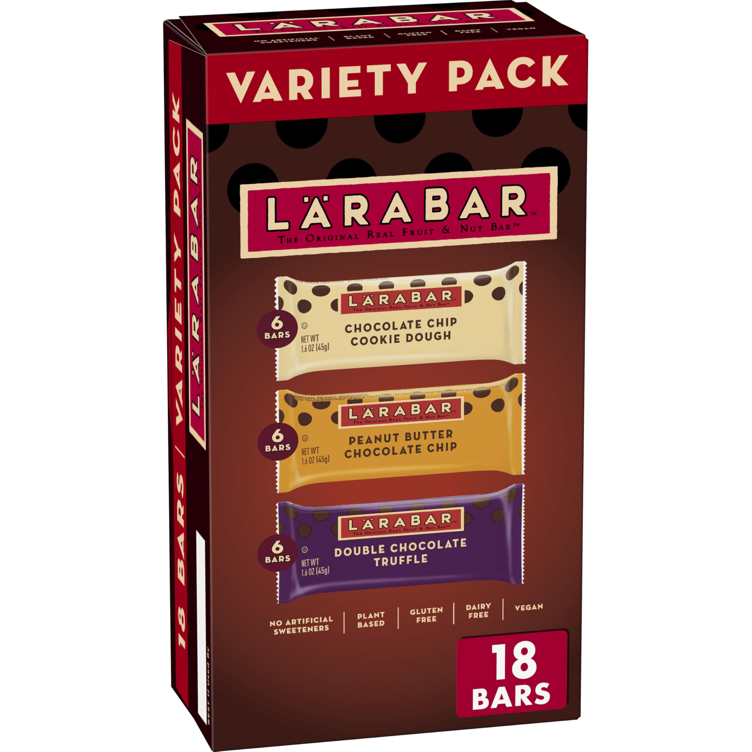 Larabar Chocolate Variety Pack, Gluten Free Vegan Fruit & Nut Bars, 18 ct