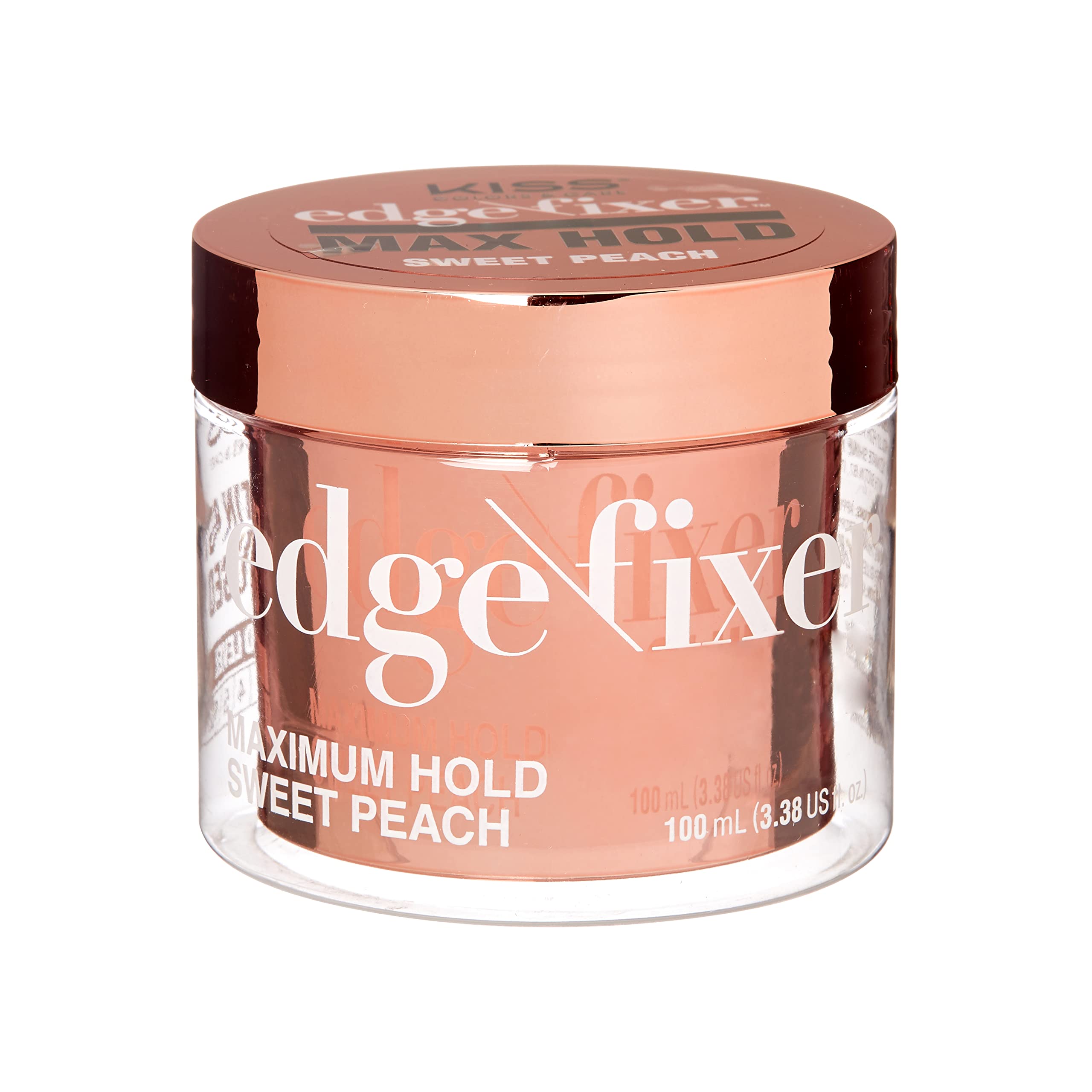 Edge Fixer 24 Hour Maximum Hold Edge Wax No Flaking Biotin B7 Infused Hair Gel 3.38 US fl.oz (Sweet Peach)