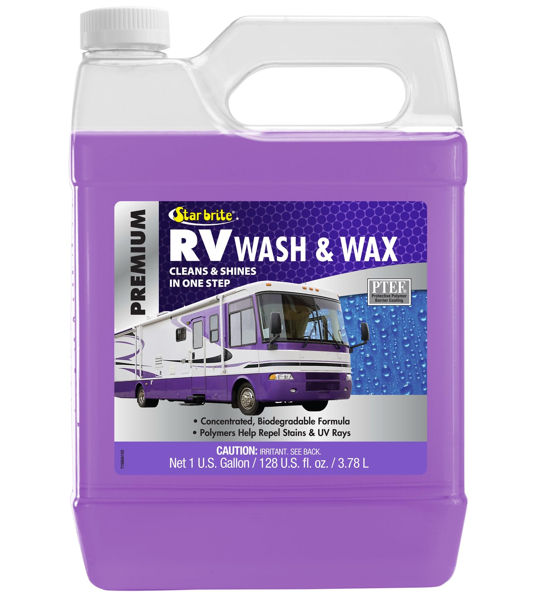 STAR BRITE RV Wash & Wax w/PTEF (71500) One Step Concentrated Cleaner - Gallon, 128 fluid ounce