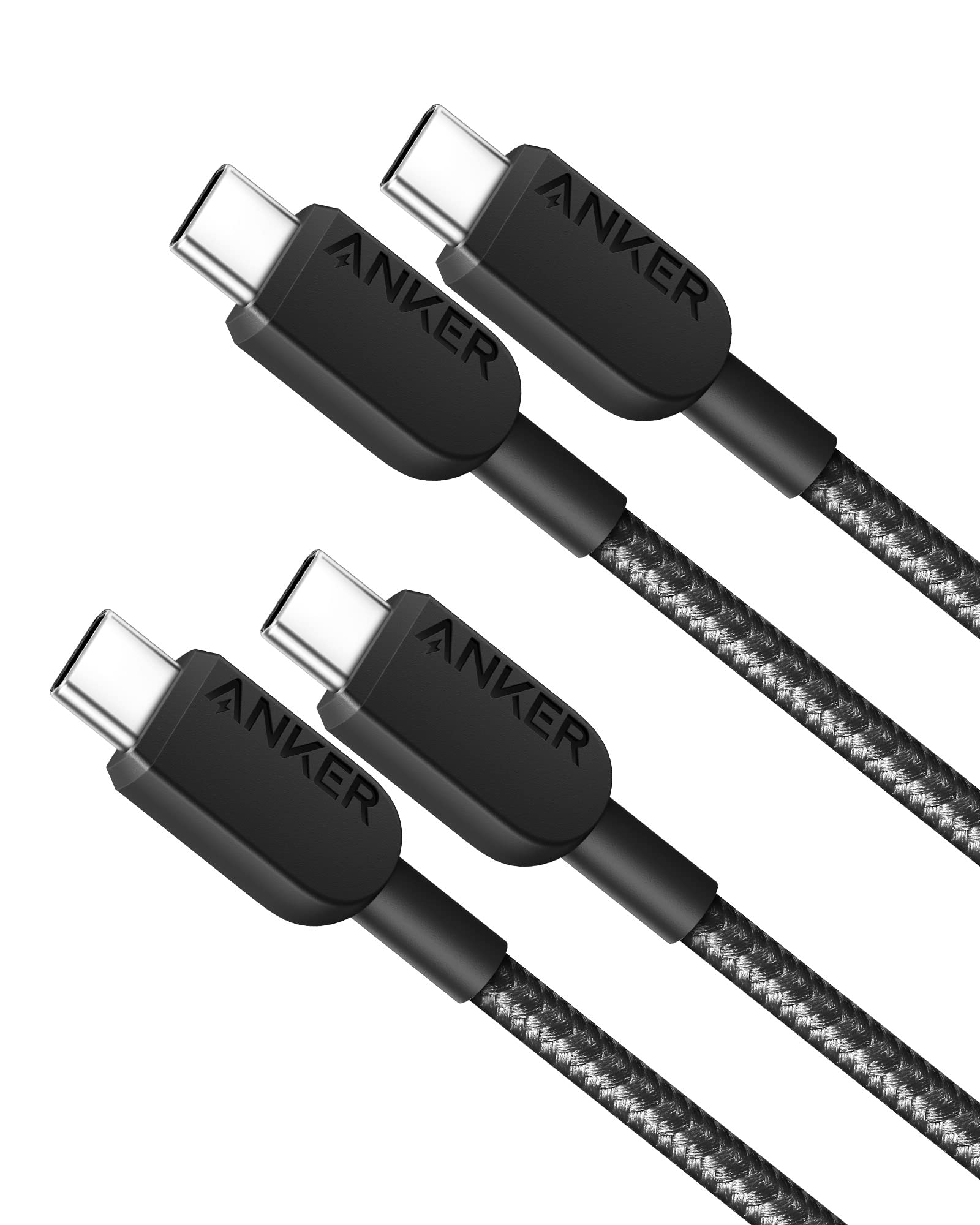 AnkerUSB C to USB C Cable, Type C Fast Charging Cord (3FT,2 Pack) for iPhone 16 Pro/ 16 Pro Max, iPhone 15 Series, iPad, MacBook Pro/Air, Samsung, Huawei, Xiaomi, Vivo, Oppo(USB 2.0, Black)