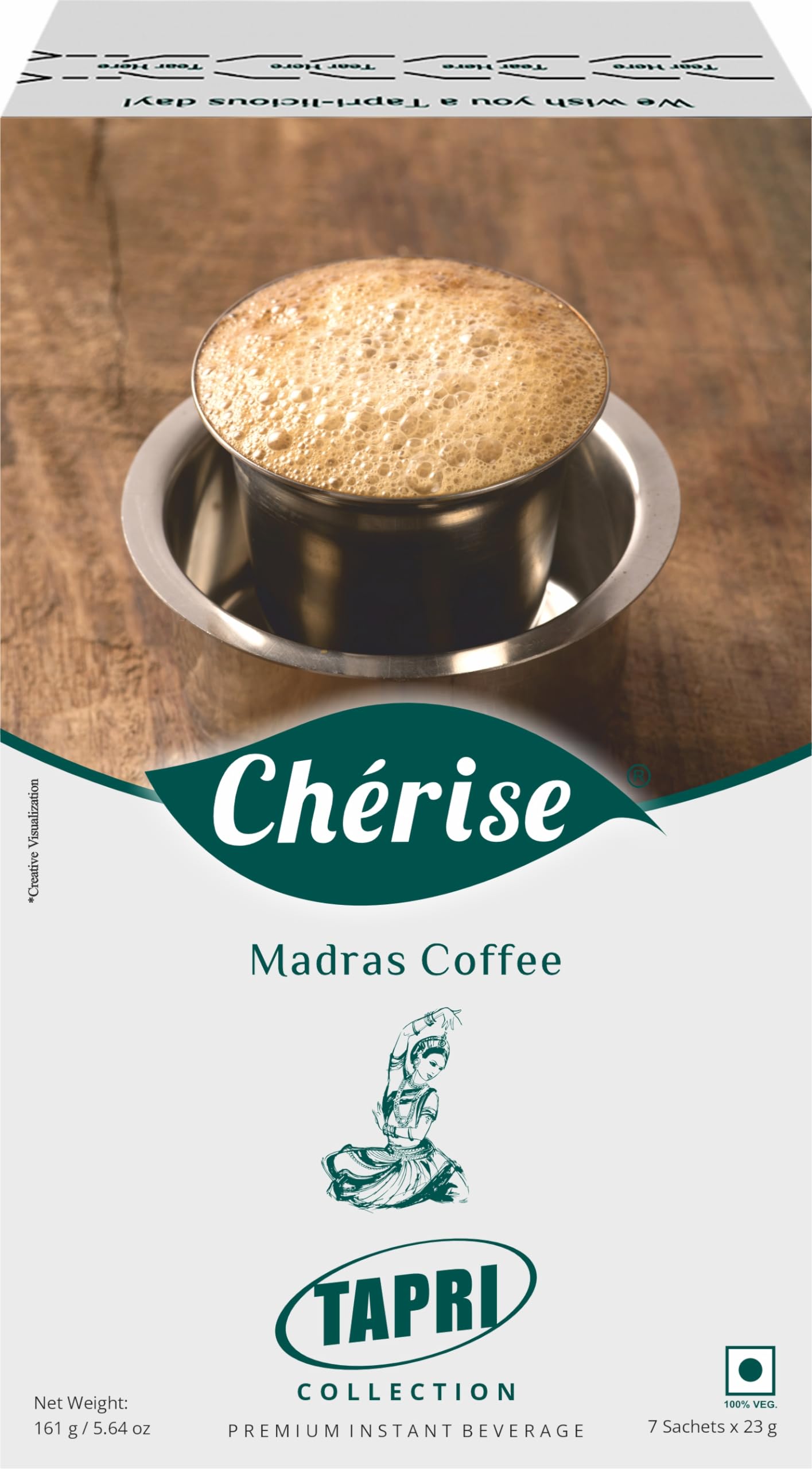 Cherise Tapri Premium Madras Coffee Instant Premix (23 g x 7 Sachets)