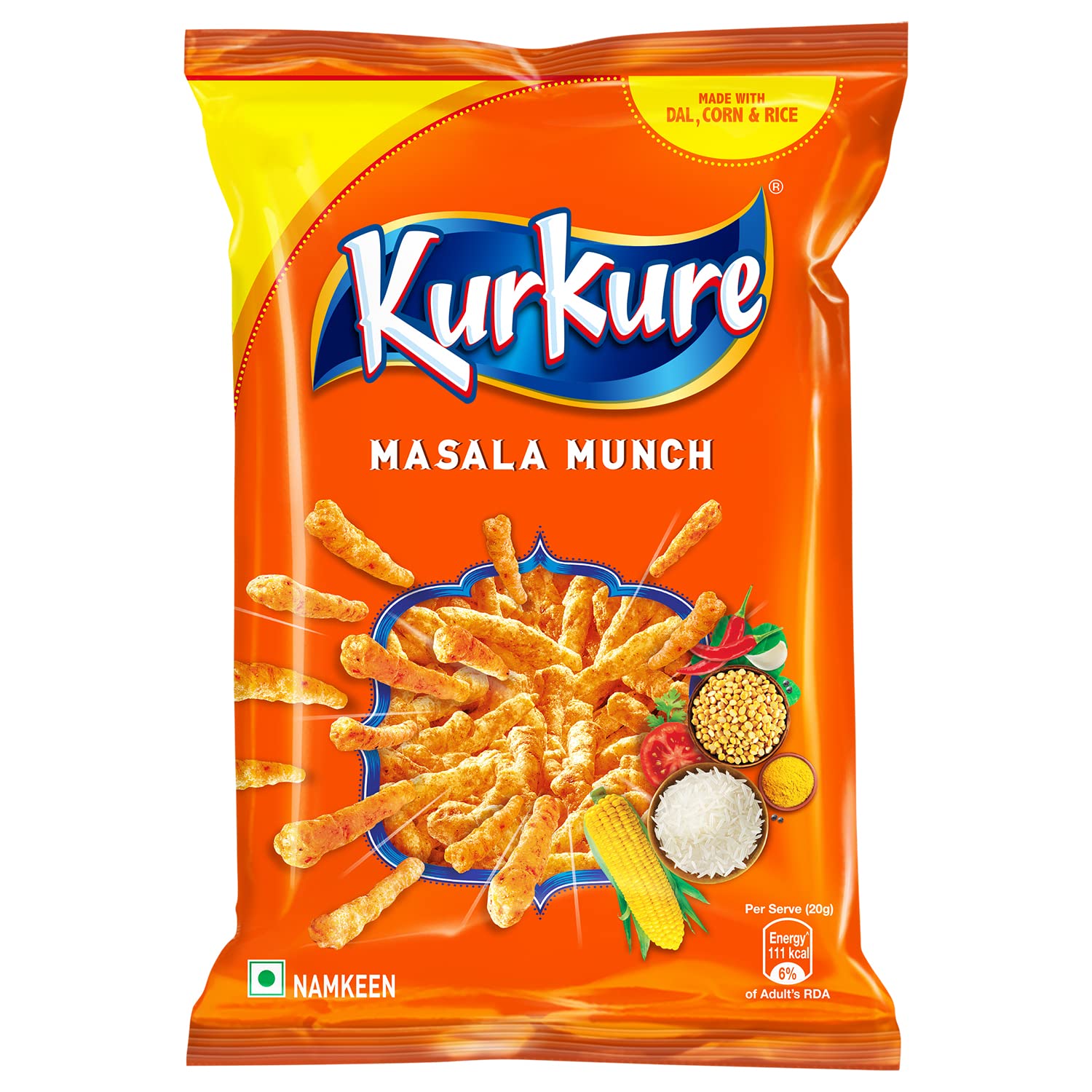 Kurkure Namkeen - Masala Munch, 75g/78g/82g/90g (Weight May Vary)