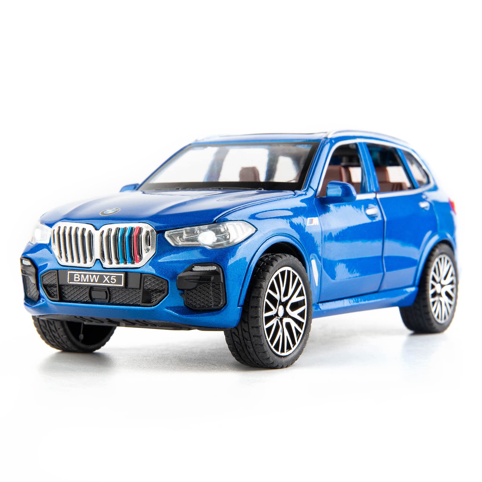 TGRCM-CZ1/32 Compatible for BMW X5 SUV Model Car Toy, Diecast Alloy Pull Back Car Model with Light and Sound Toy Vehicles for Kids Blue