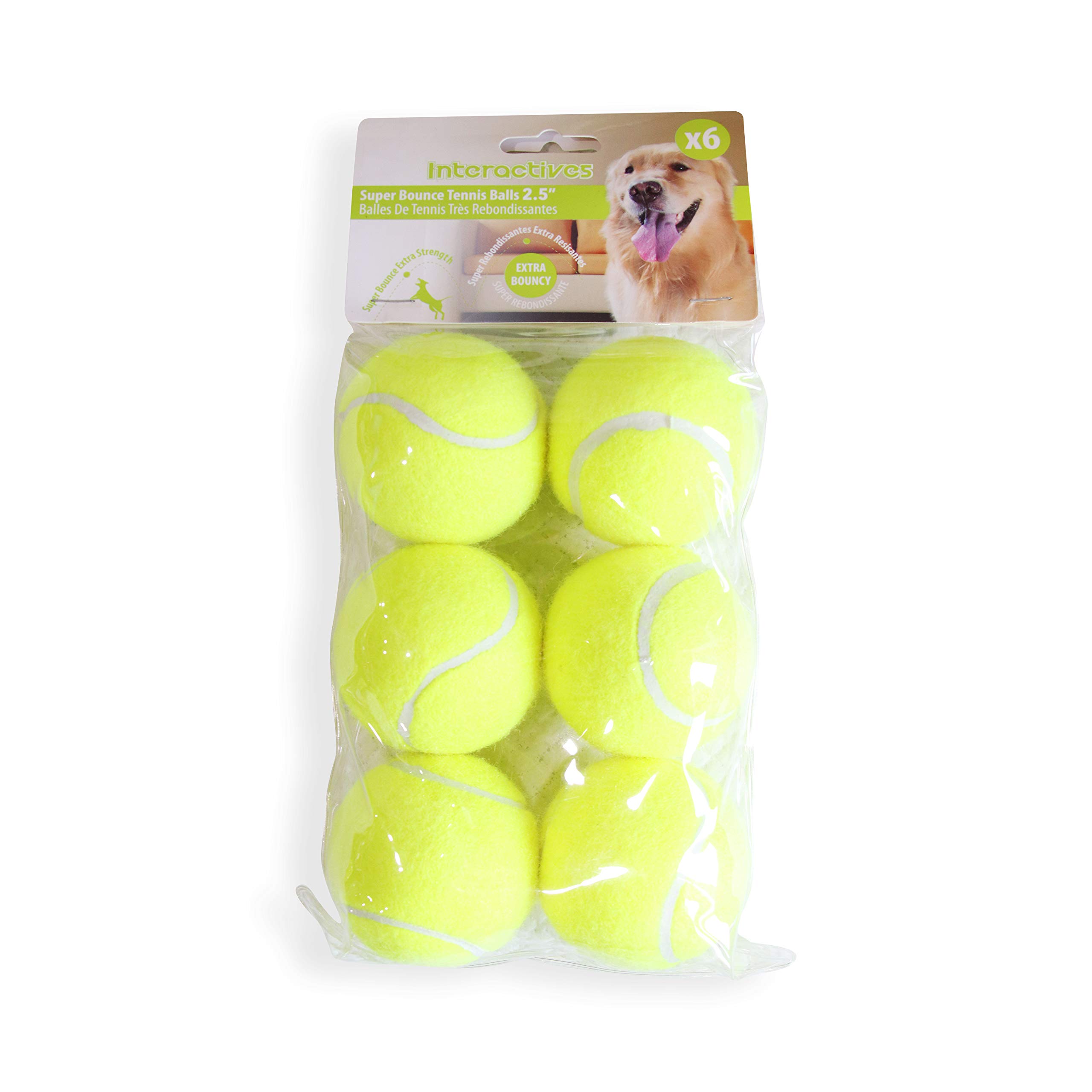 Pet Prime Dog Tennis Ball 2.5" x 6 PCS Automatic Dog Ball Launcher Tennis Ball Accessories