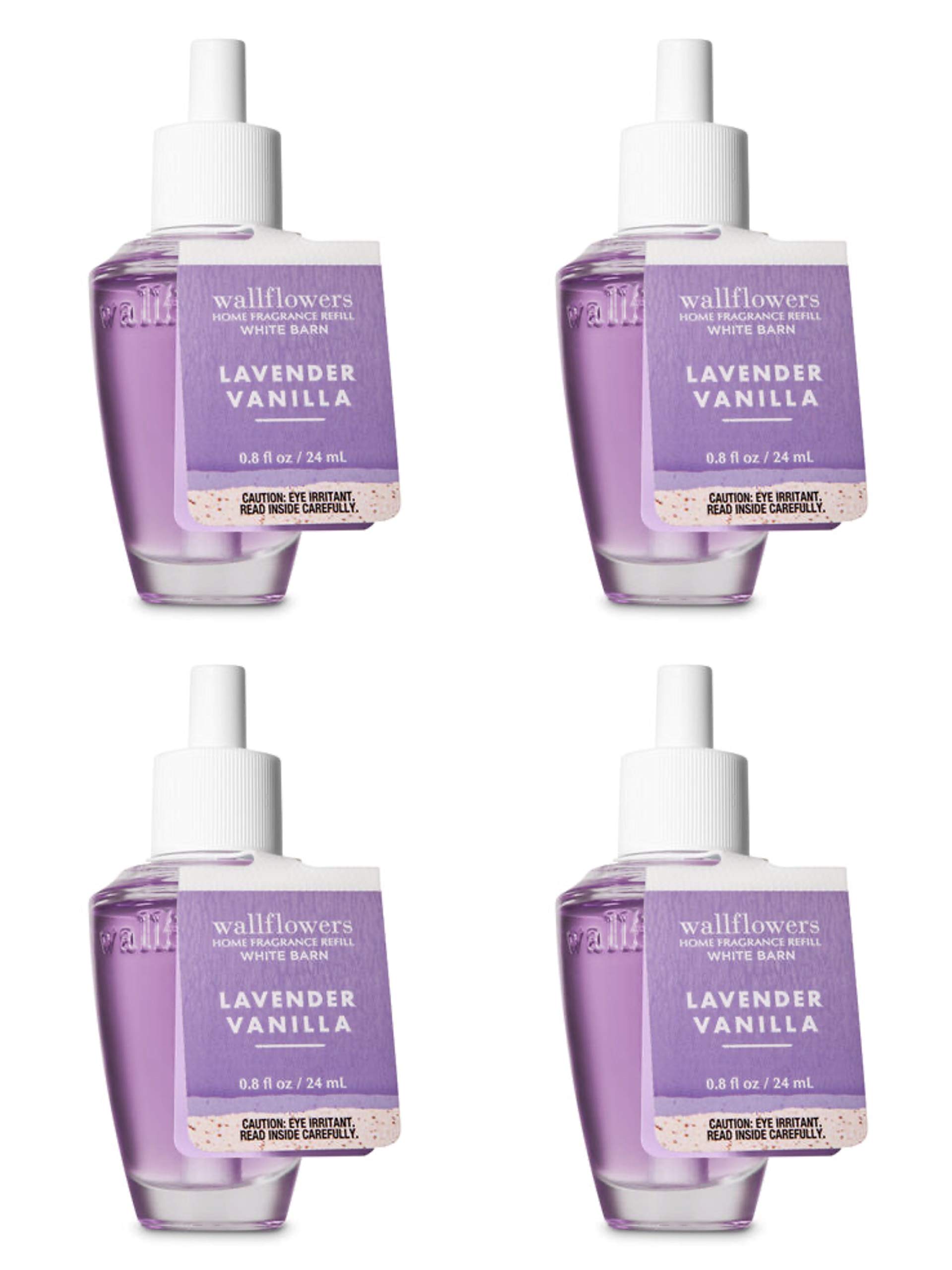 Bath and Body Works 4 Pack Lavender Vanilla Wallflowers Fragrance Refill. 0.8 fl oz.