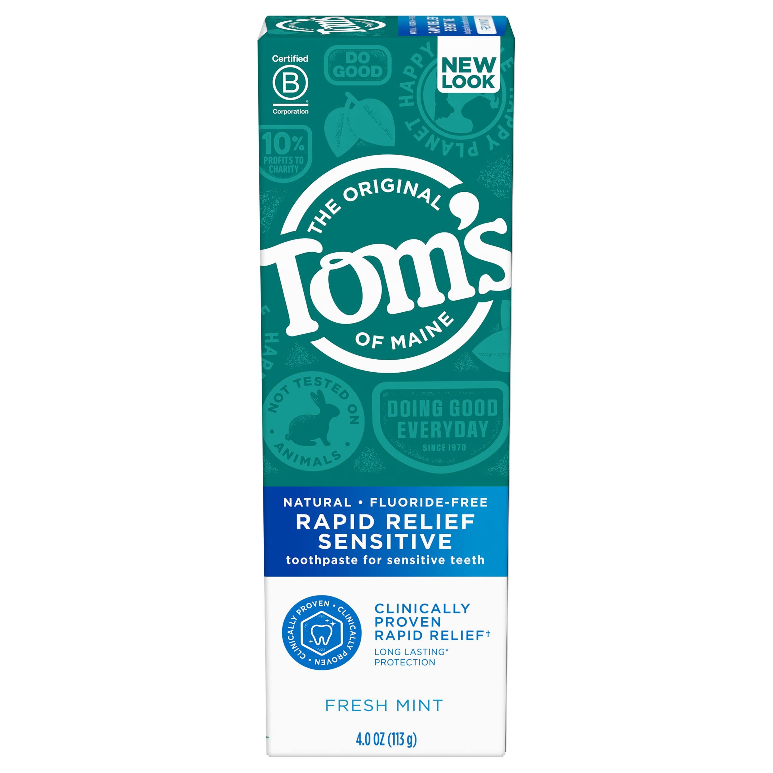 Tom's of MaineFluoride-Free Rapid Relief Sensitive Toothpaste, Fresh Mint, 4 oz.