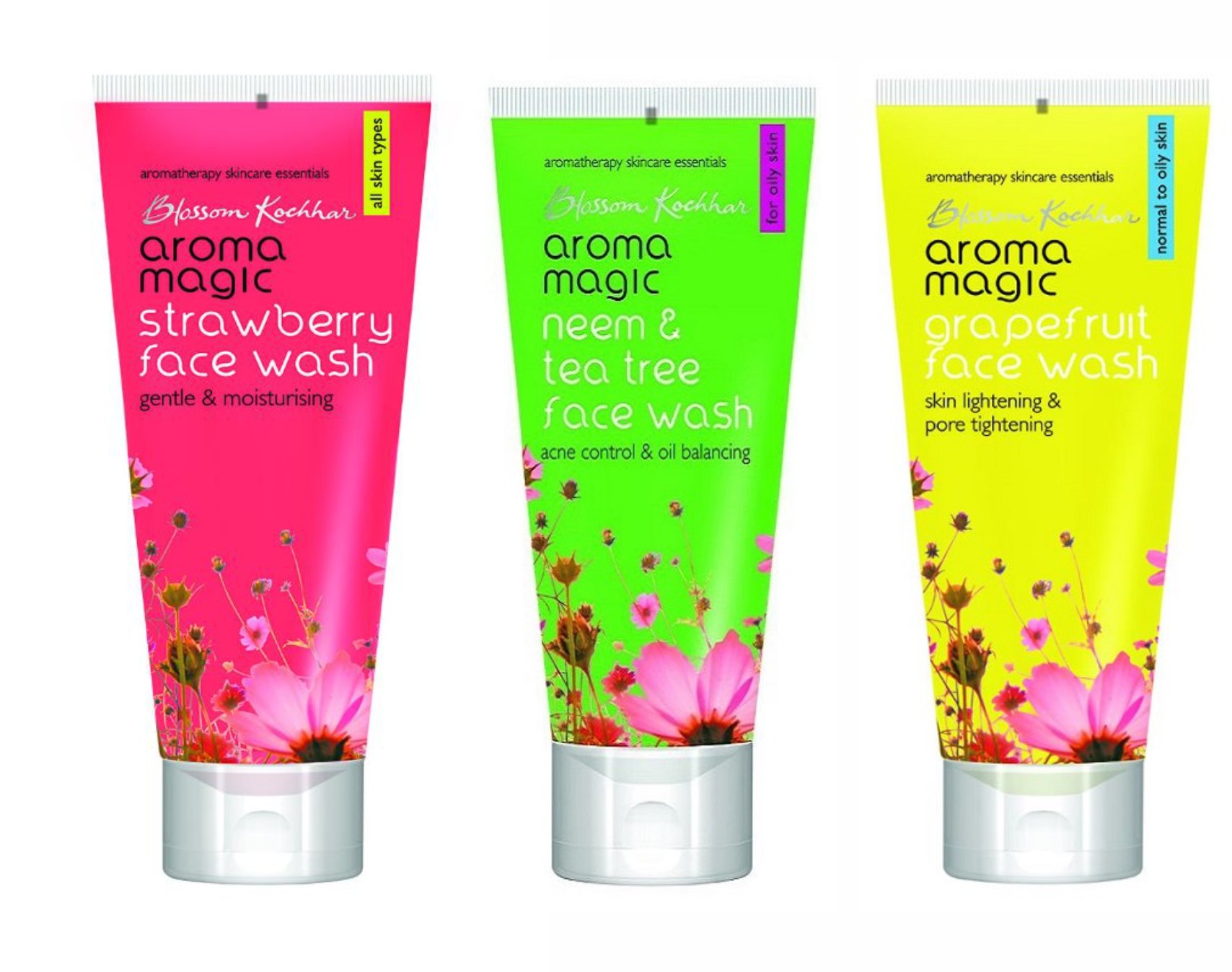 Aroma Magic Combo of Strawberry, Neem, Tea Tree, Grapefruit Face Wash, 100ml