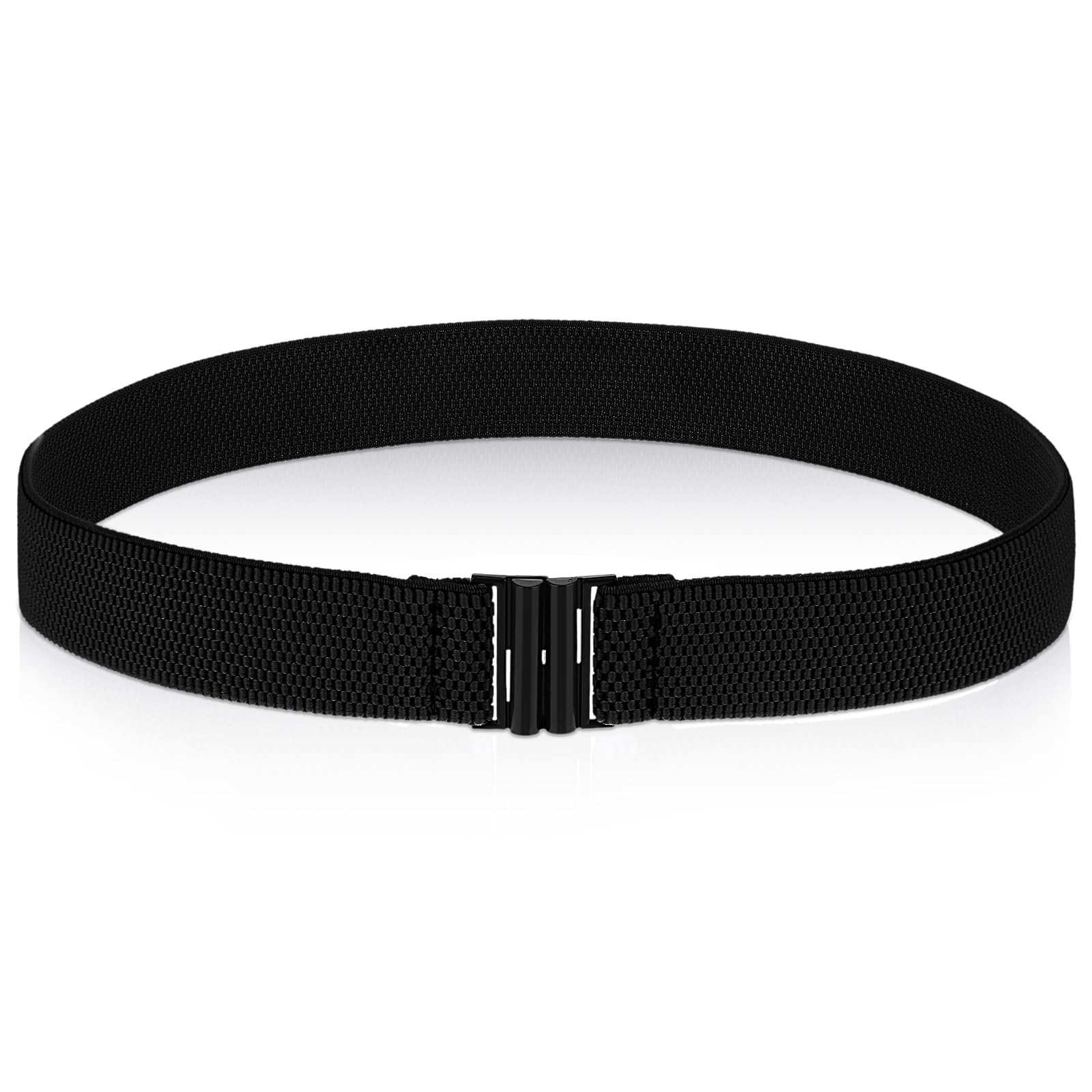 MolainWomen Stretch Belt, Black Elastic Waist Belts Fashion Retro Adjustable Cinch Belt wif Buckle for Dresses Jeans