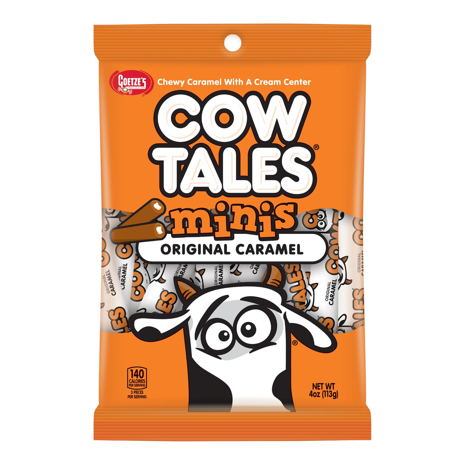 Goetze's Candy Vanilla Cow Tales Minis - 4 Ounce Bag - Fresh from the Factory