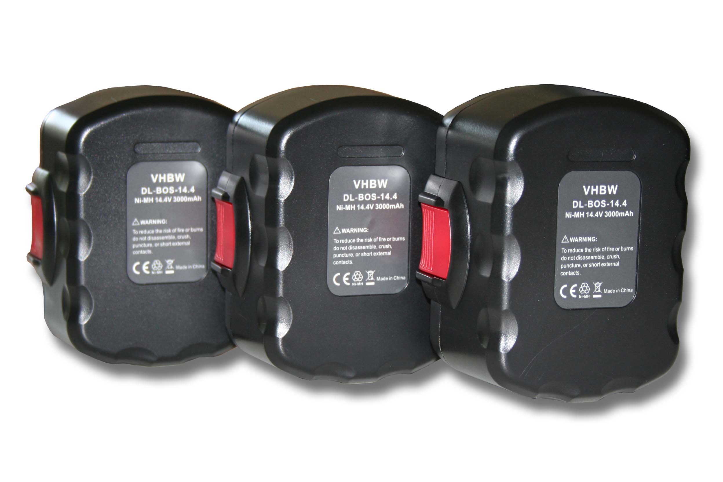 vhbw 3x Replacement Battery compatible with Strapex STB65 Power Tools (3000 mAh, NiMH, 14.4 V)