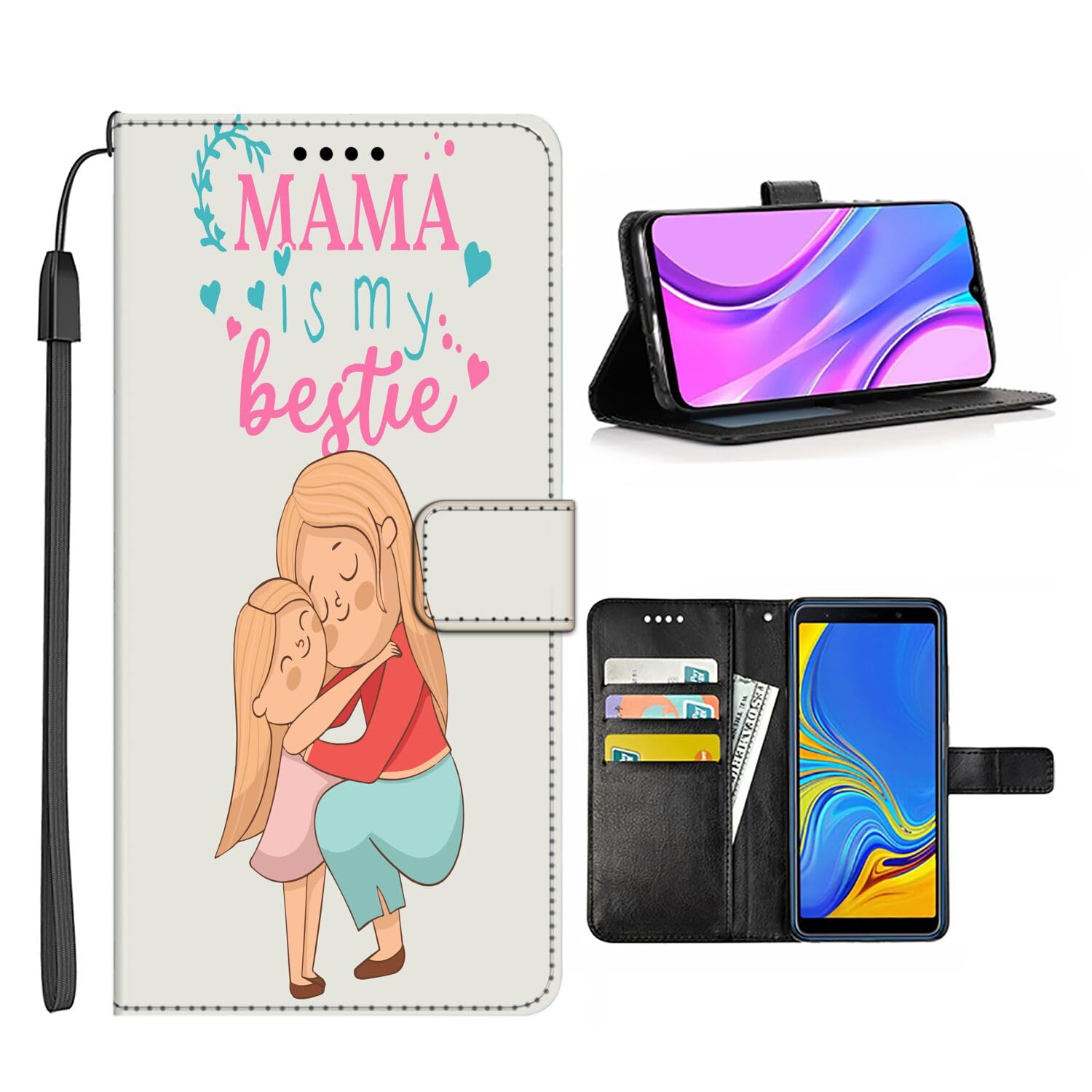 Wallet Phone Case for LG Velvet 5G V60 V50 V40 V30 Stylo 5 LG Stylo 6 Stylo 7 Card Holder with Designer Mom-aa26