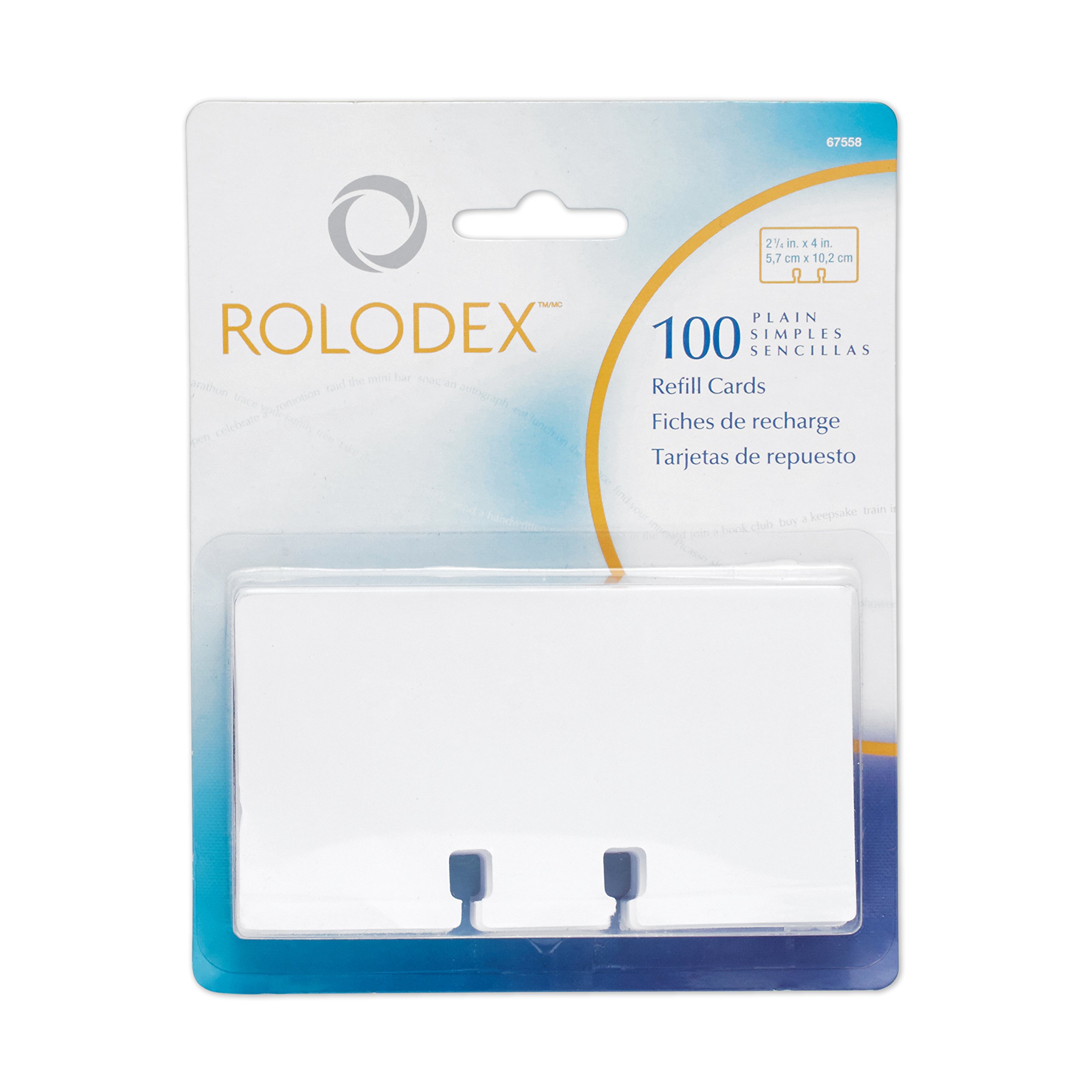 Rolodex Card File Refills White - Pack of 100 Plain Refill Cards