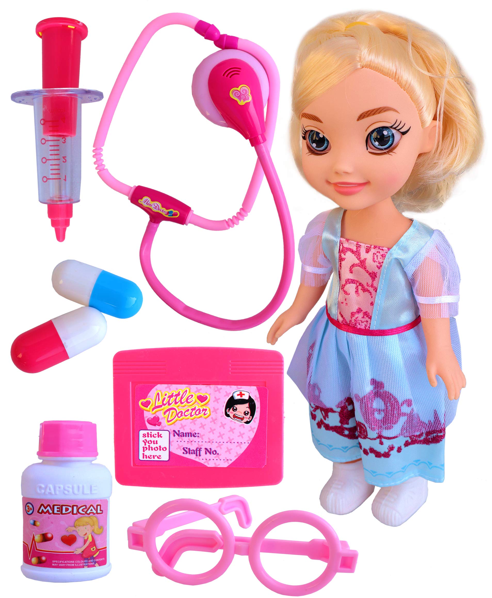 Toyshine 9 Inches Realistic Princess Doctor Baby Doll Girl with Doctor Set, Color May Vary