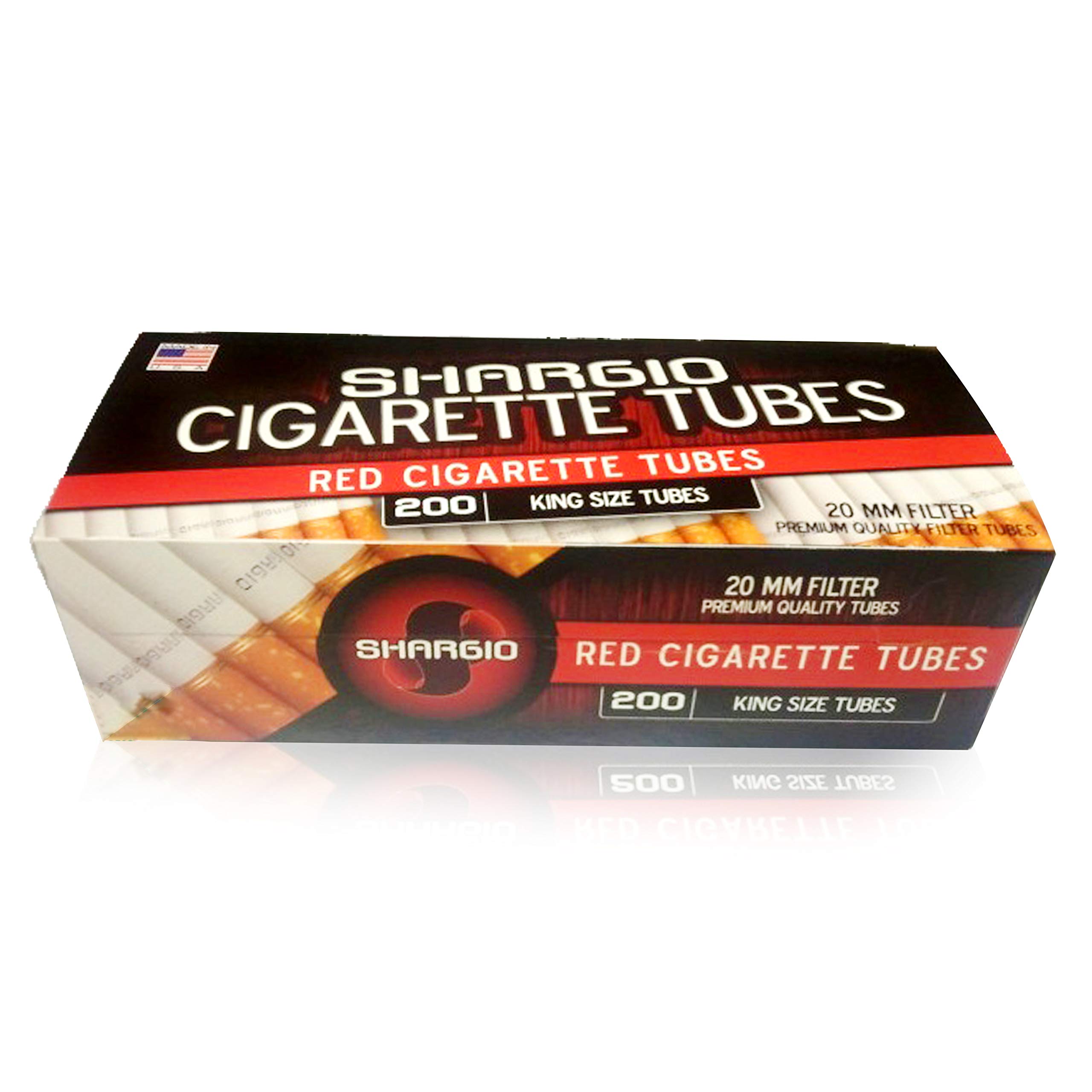 Shargio King-Size 200ct Red Light Flavor Filter Tubes Comes with - Pack of 5