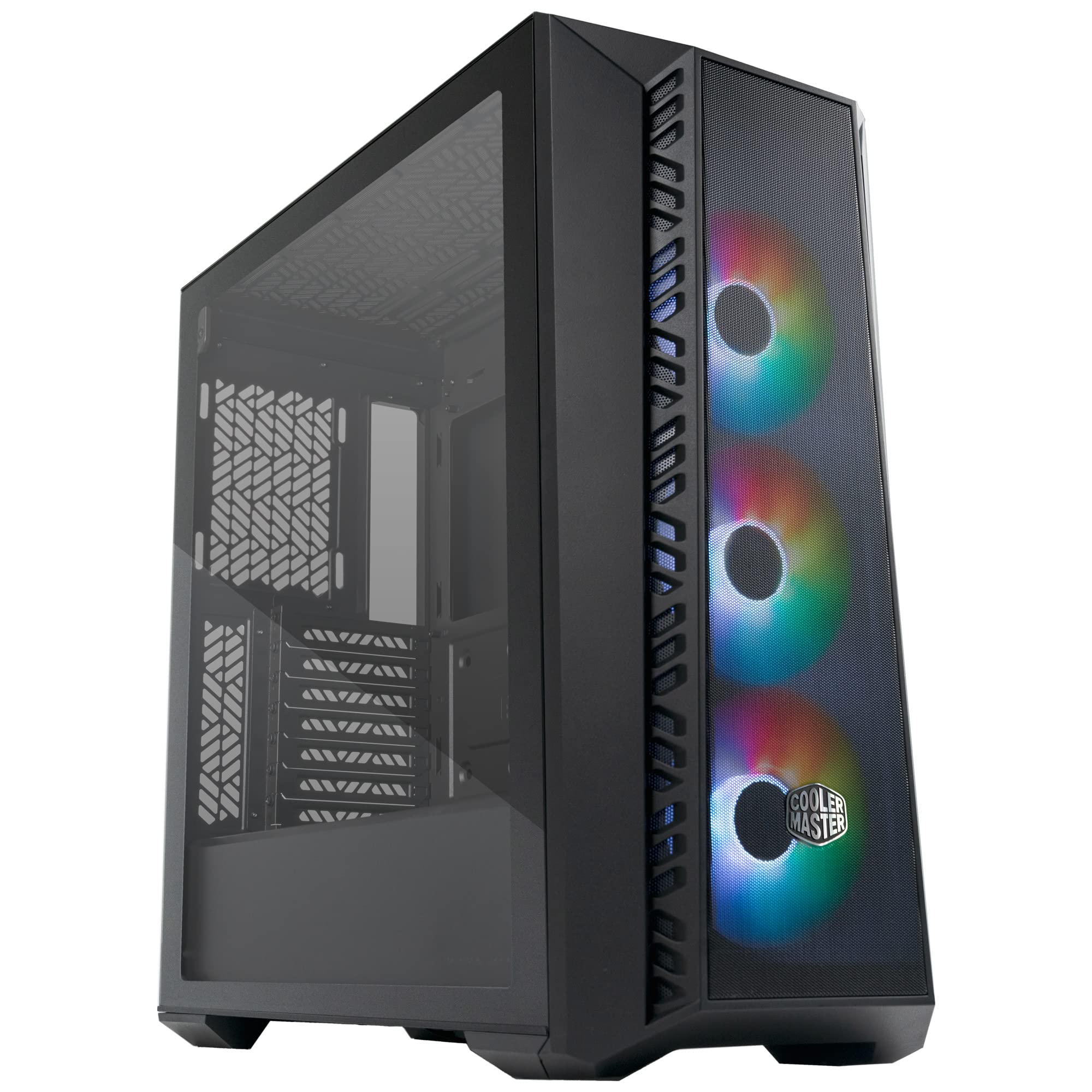 Cooler Master MasterBox 520 Mesh PC Case – Mid-Tower ATX Chassis with 3 x Pre-Installed Fans, Multiple Airflow Configurations, Mesh Front Panel & TG Side Panel, ARGB Controller Included - Black